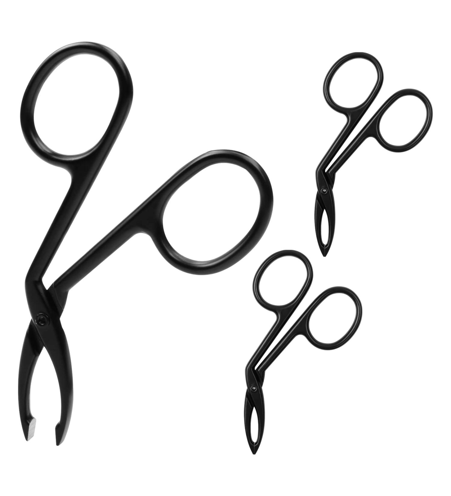 YEEPSYS Eyebrow Scissors Tweezers Set - Straight Tip Tweezers Clip with Scissors Handle - Beard, Nose Hair, and Eyebrow Plucker Remover for Men & Women - Black (3 Pcs) - Buy Online on GoSupps.com