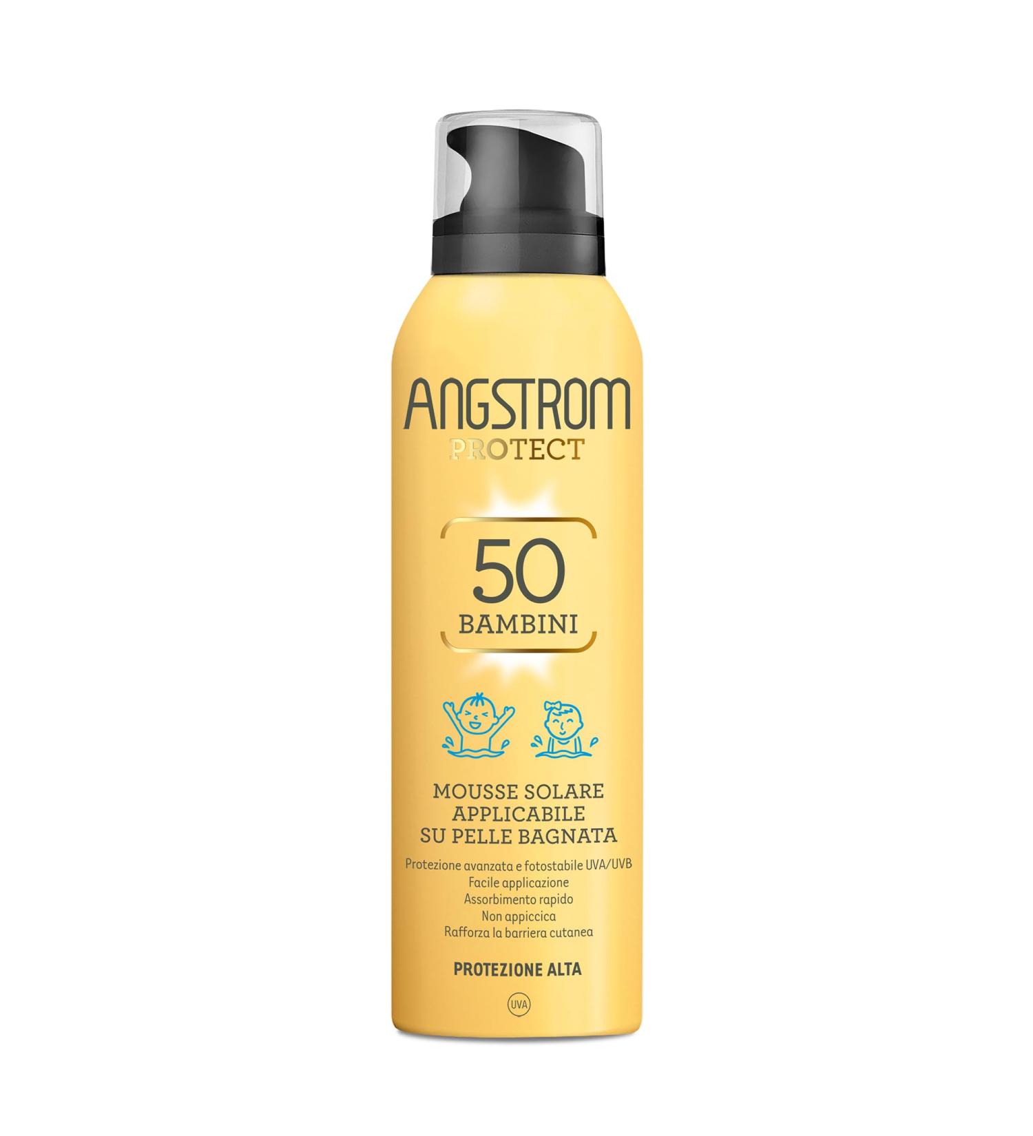 ANGSTROM Angstrom Protect Mousse Sunscreen for Children SPF 50 Sun Protection with Instant Moisturizing Action Suitable for Sensitive Skin 150 ml