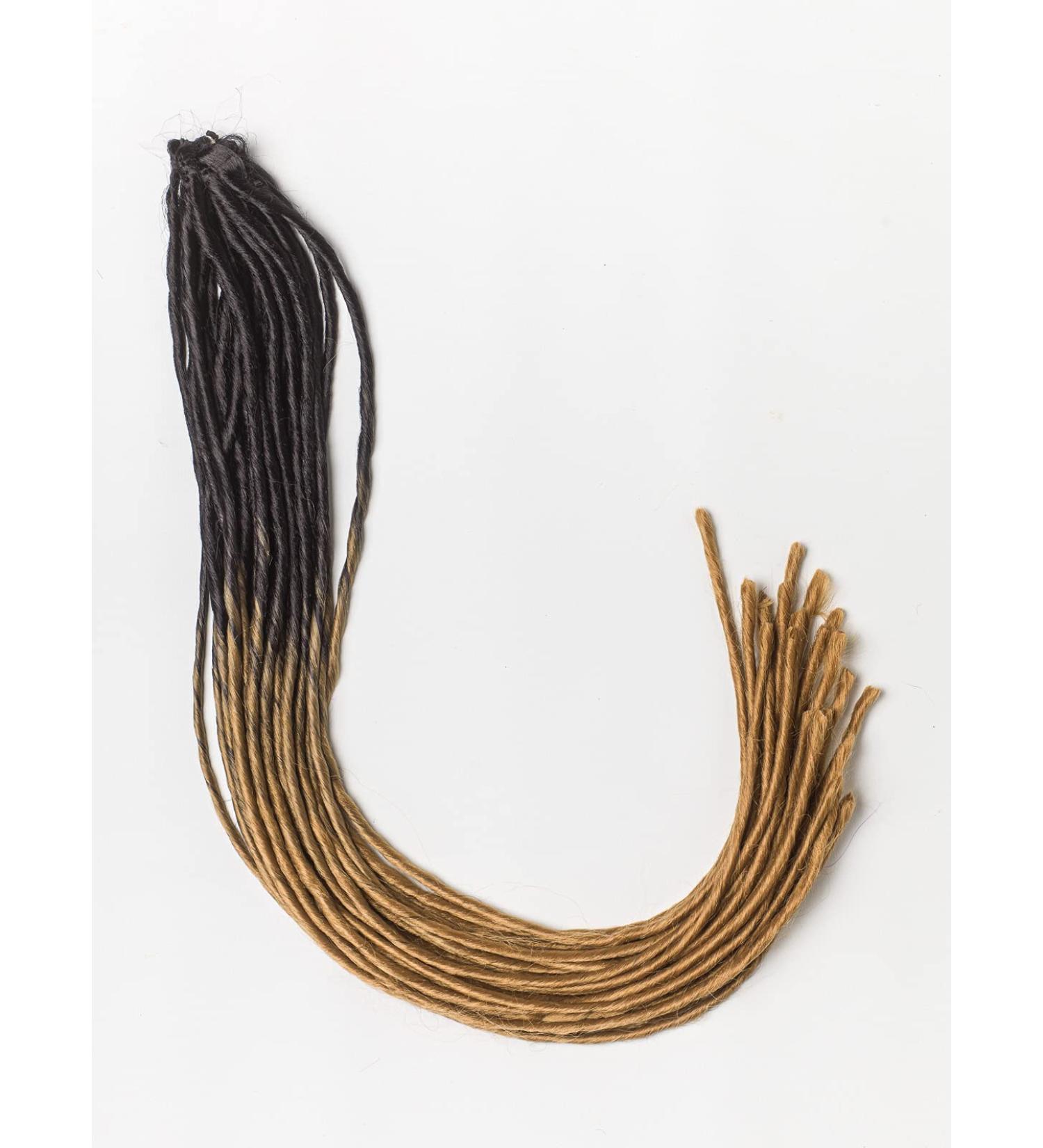 DreadLab - Soft Style Ombre Double Ended Synthetic Dreadlocks 10 Pack (Black - Natural Blonde Transitional) 21.65 inch