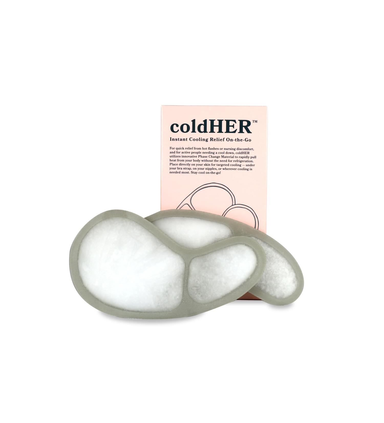coldHER Cool Pack | Cooling Bra Inserts for Hot Flash & Menopause Relief | Postpartum Care | One Size Grey - Buy Online on GoSupps.com