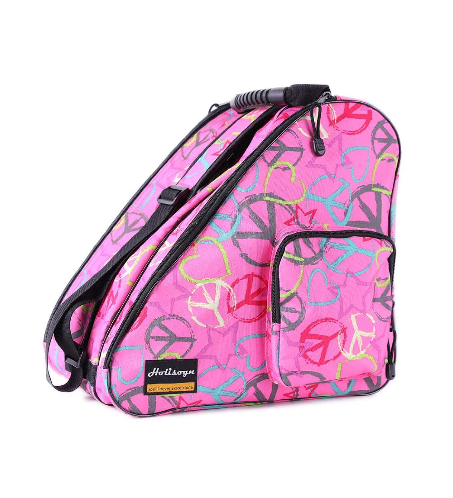 Holisogn Ice Inline and Roller Skate Bags - Premium Fashion Bags for Kids to Adults | Peace & Love Pink HLS001 - Buy Online on GoSupps.com