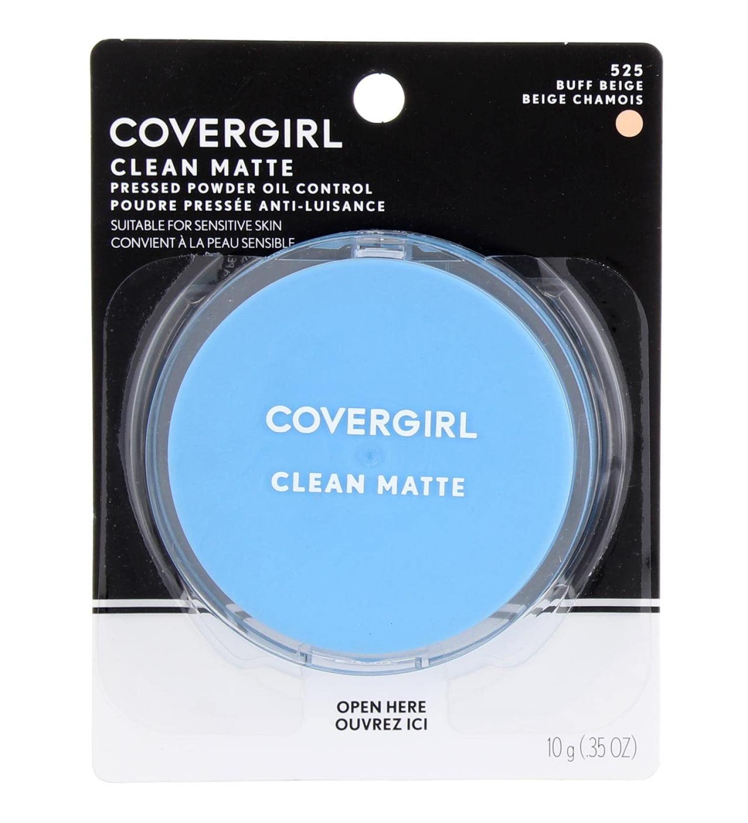 Covergirl Clean Matte Pressed Powder 525 Buff Beige - Oil-Free Setting Powder, 0.35 oz - Buy Online on GoSupps.com