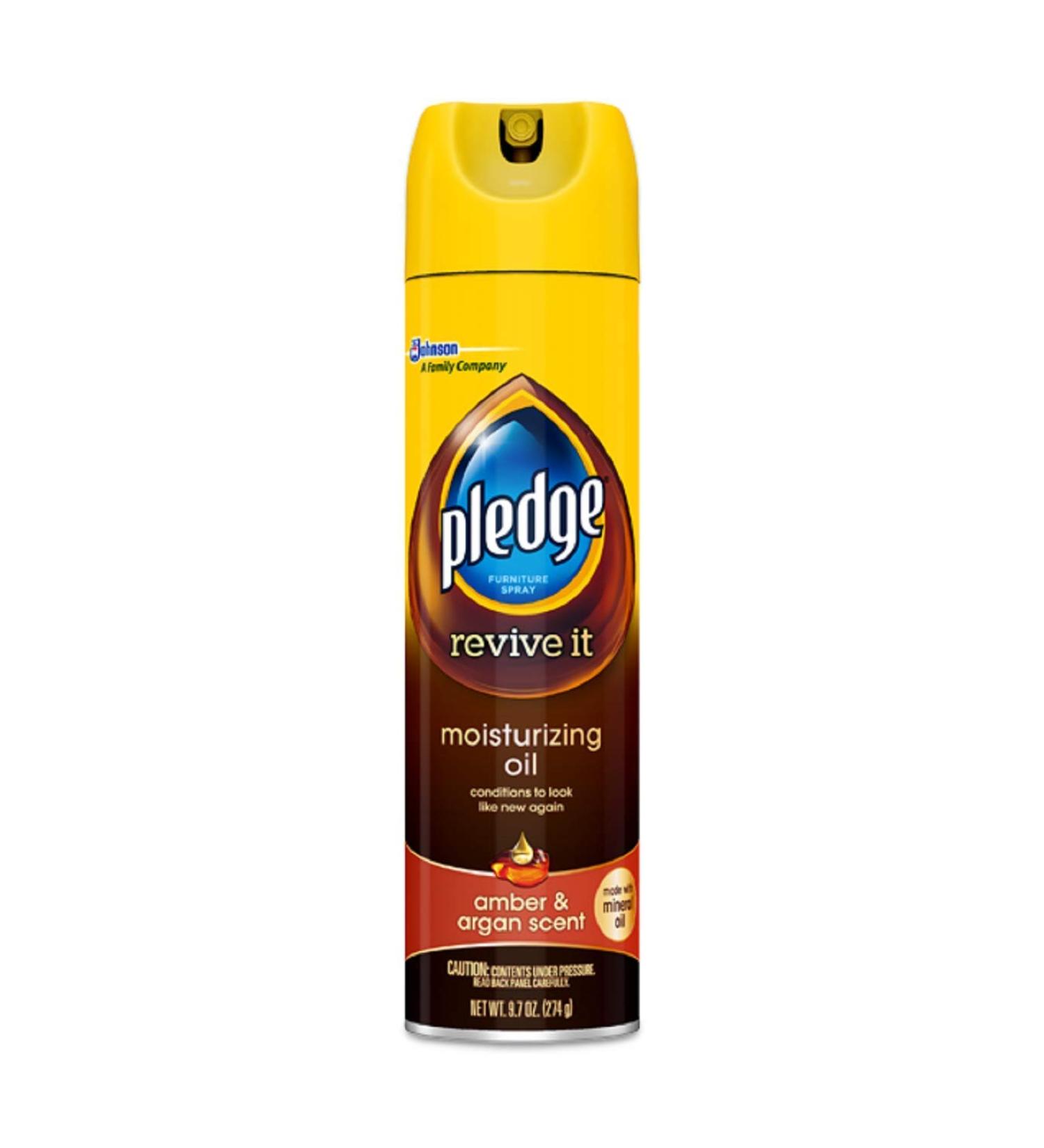 Pledge Moisturizing Oil Furniture Spray Amber & Argan Scent 9.70 oz