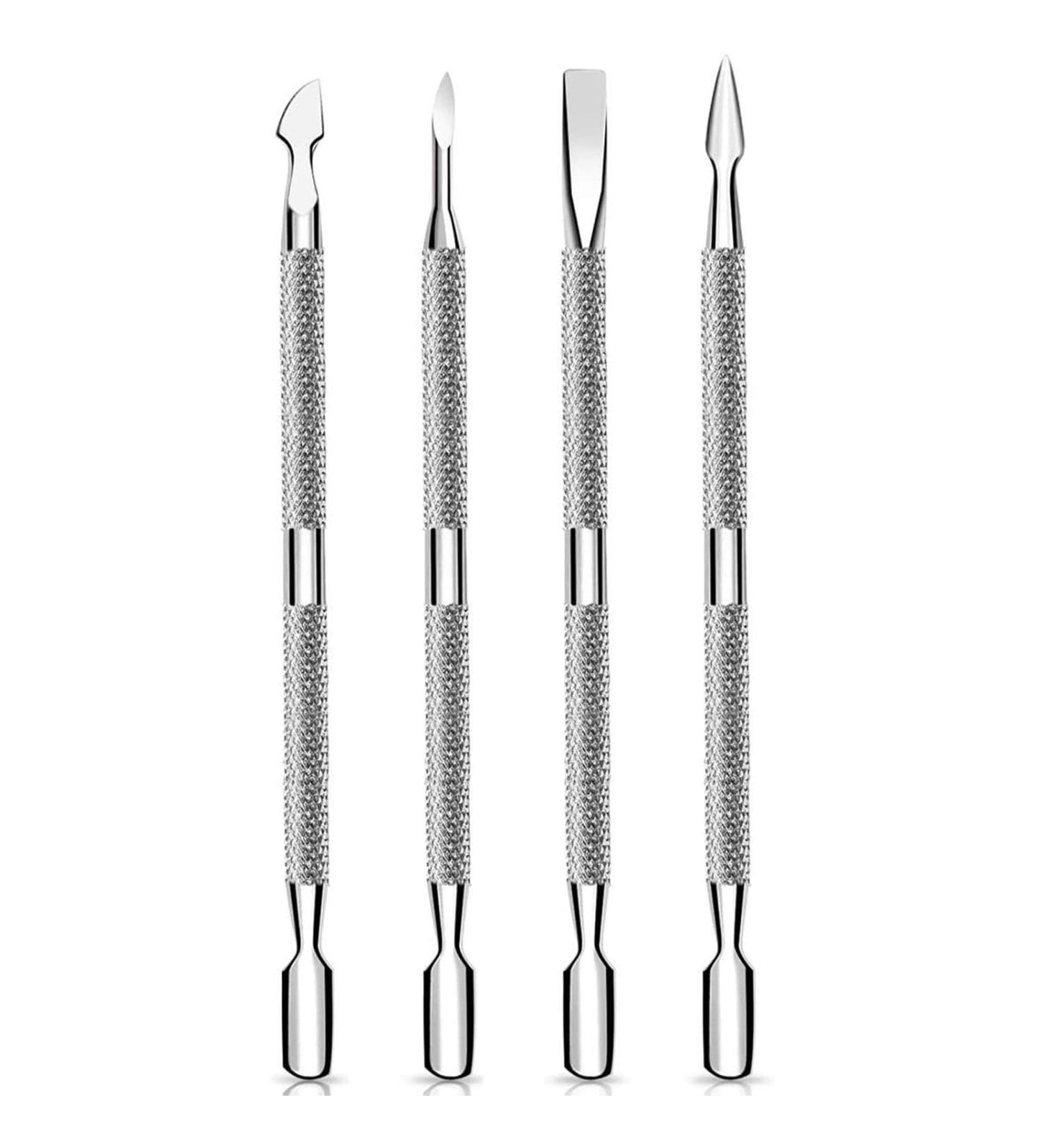 Cuticle Pusher and Cutter Set cuticle pusher Dead Skin Nail Cleaner Tools Professional Stainless Steel Cuticle Remover Durable Pedicure Manicure Tools for Fingernails and Toenails.4 Pcs/Set - Buy Online on GoSupps.com