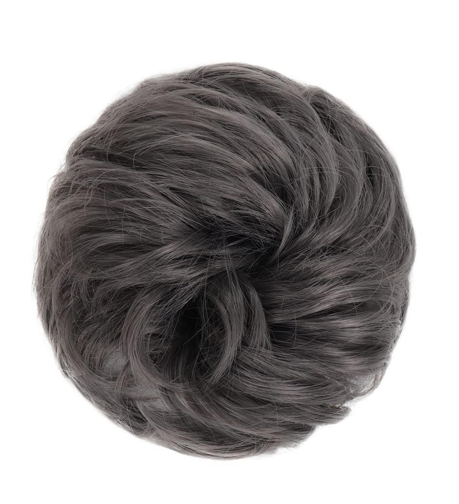 Messy Bun Hair Piece for Women Donut Hair Bun Scrunchie for Women Girls Curly Wave Synthetic Chignon Hairpiece with Rubber Band Messy Bun Hair Pieces Extensions Fake Hair Accessories for Women Girl Gris - Buy Online on GoSupps.com