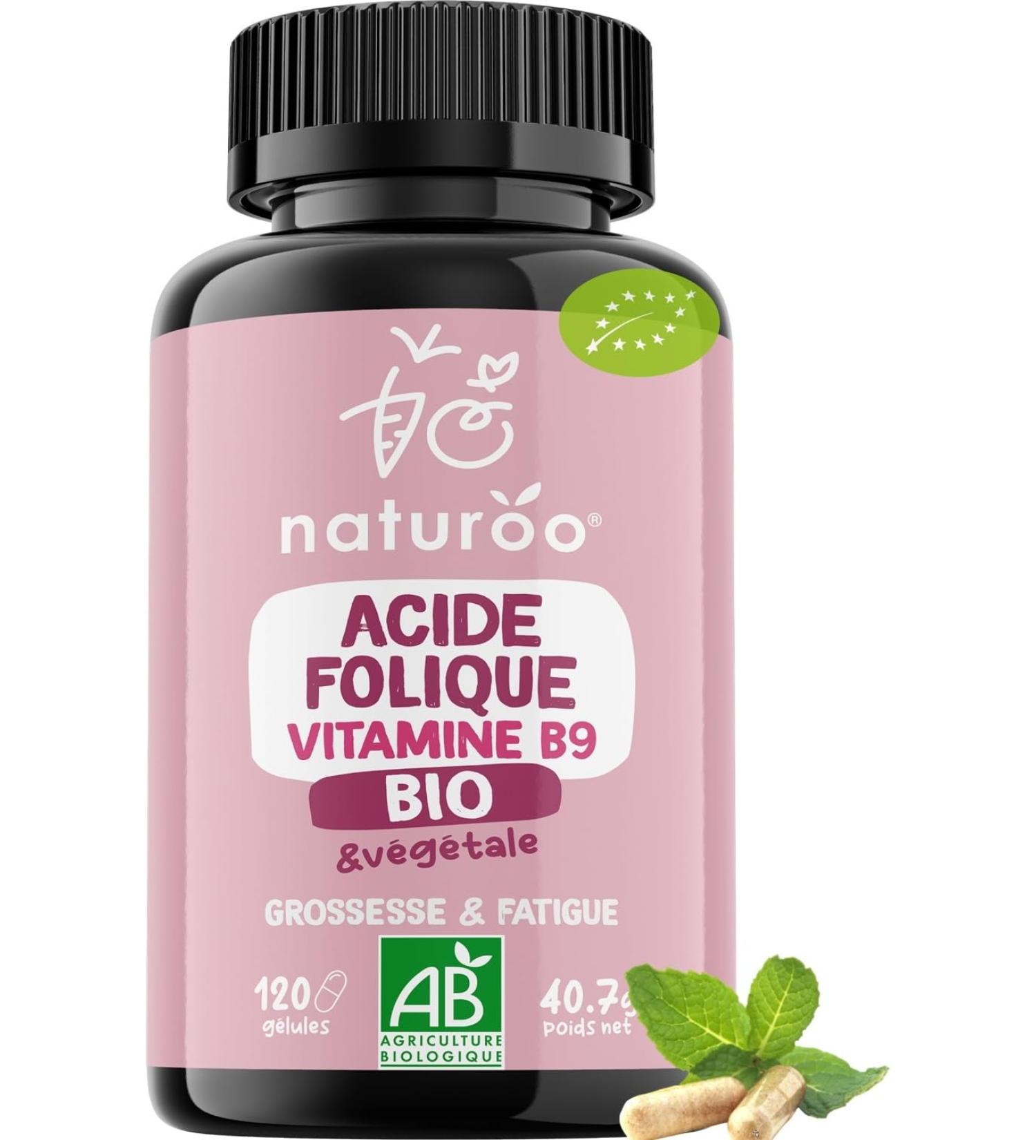 Acide Folique - Folates Bio (Vitamine B9) - V g tal & biologique - 120 G lules Vegan (4 mois) - Grossesse Fatigue Immunit Fonctions Psychologiques - Fabriqu en France - Buy Online on GoSupps.com