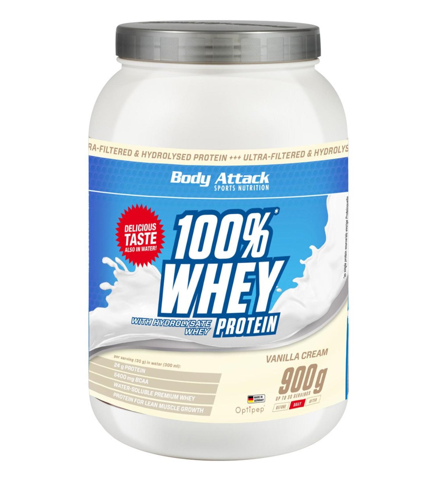 Buy Body Attack 100% Whey Protein Vanilla - 900g | Premium International Shipping - Buy Online on GoSupps.com