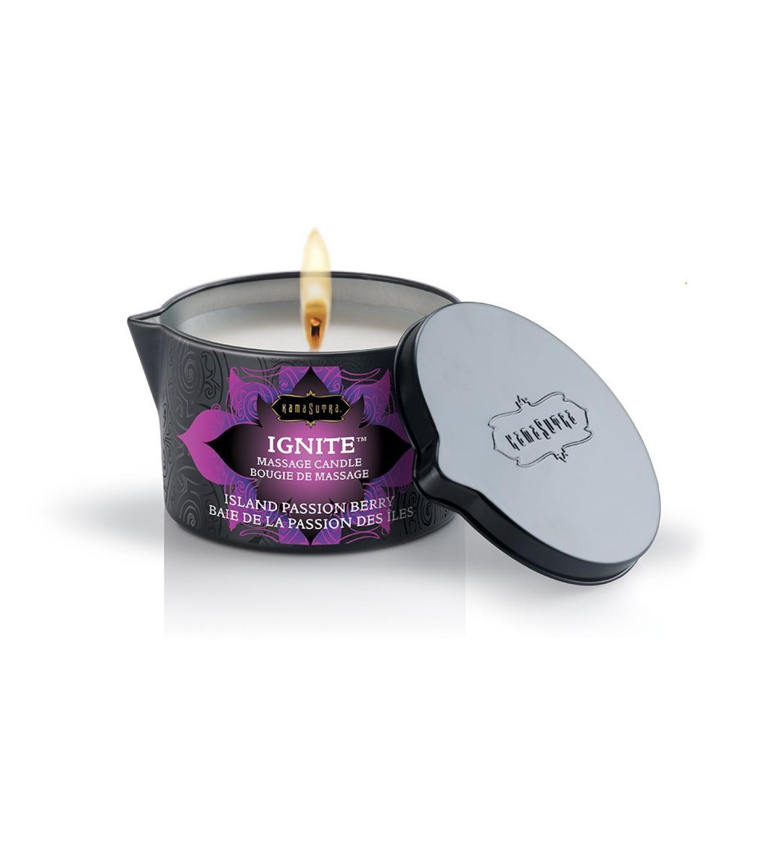 Kama Sutra Massage Candle - Island Passion Berry | 6 Ounce | Premium Aromatherapy for Relaxation & Romance - Buy Online on GoSupps.com