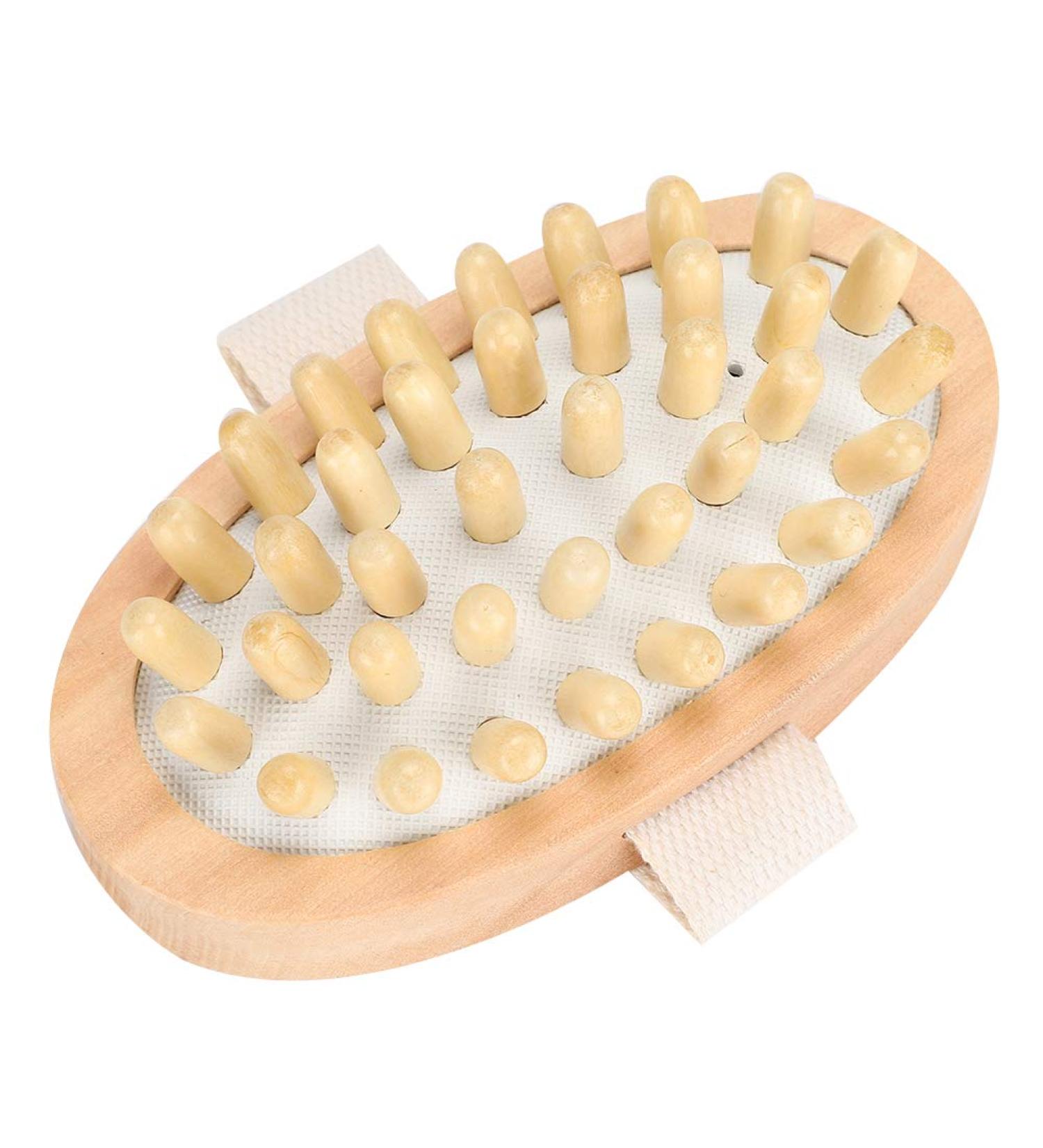 Natural Wooden Massage Brush | Body Scrubber & Scalp Massager - Shop Internationally - Buy Online on GoSupps.com