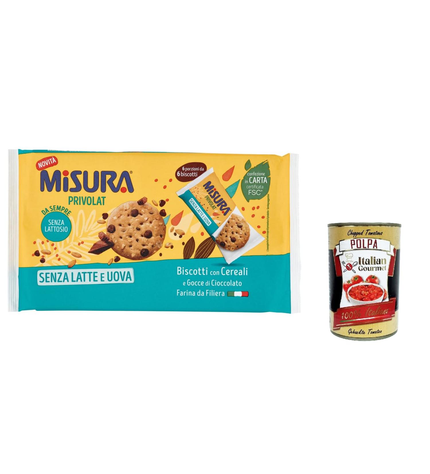  Italian Gourmet E.R. Misura Privolat Biscuits with Cereal and Chocolate Chips No Milk or Eggs Italian Flour Cookies 280 g + Italian Polpa Gourmet Polpa 400 g - Buy Online on GoSupps.com