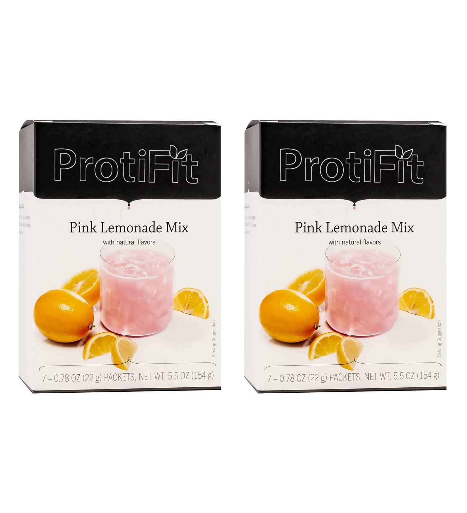 ProtiFit - High Protein Pink Lemonade Fruit Drink Mix 15g Protein Low Calorie Sugar Free 7 Servings Per Box 2 Pack - Buy Online on GoSupps.com