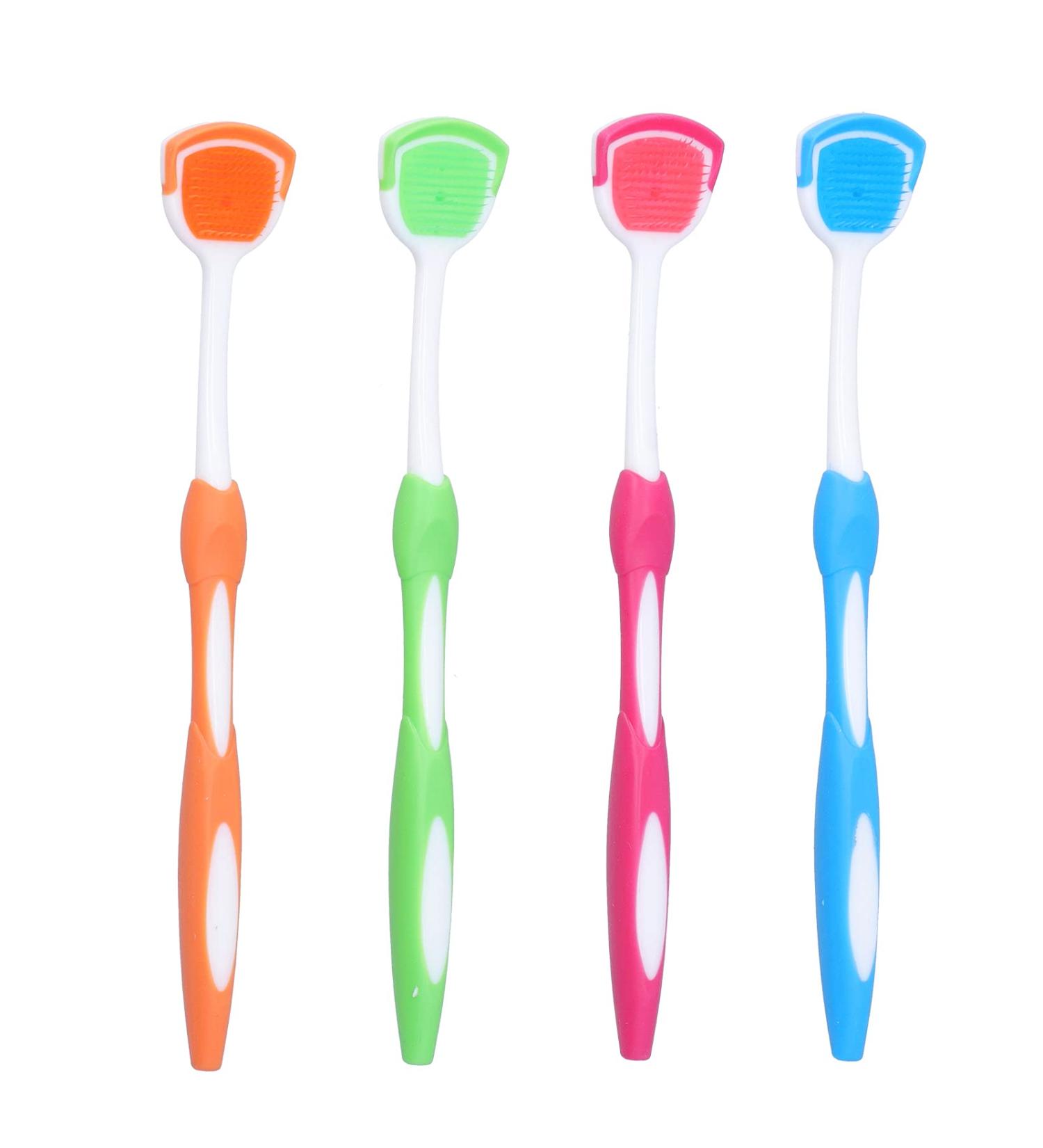 4 Pack Tongue Scrapers - Travel-Friendly Tongue Brush for Fresher Breath & Oral Care | International Shipping - Buy Online on GoSupps.com