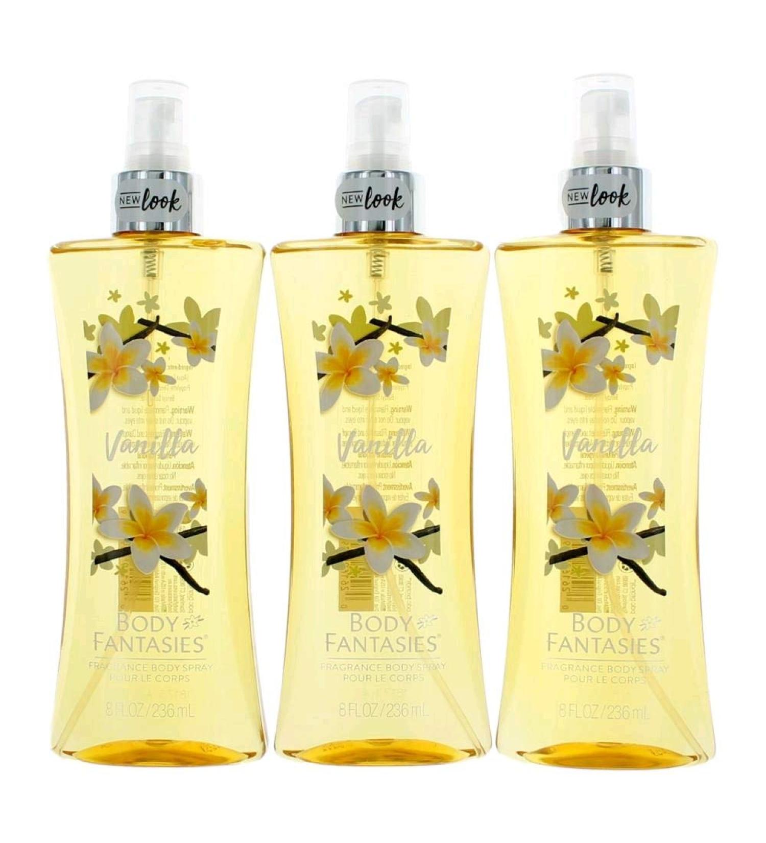 Vanilla by Body Fantasies 3 Pack 8 oz Fragrance Body Spray for Women Vanilla 8 Fl Oz (Pack of 3)