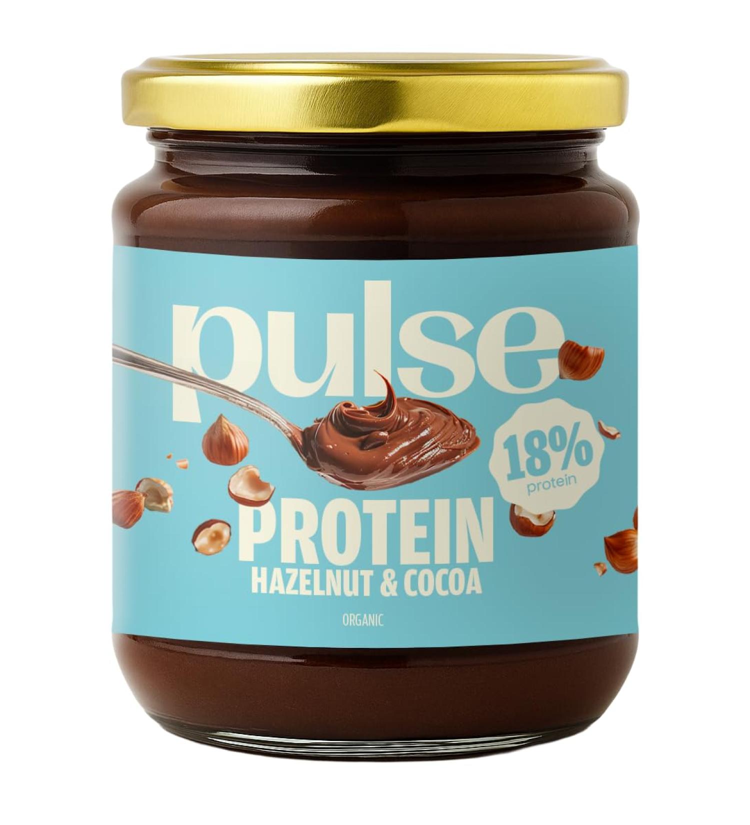 PULSE PROTEIN - Organic Hazelnut Chocolate Protein Spread - Vegan Hazelnut Chocolate - Hazelnut Cream Rich in Protein - Ideal - Buy Online on GoSupps.com