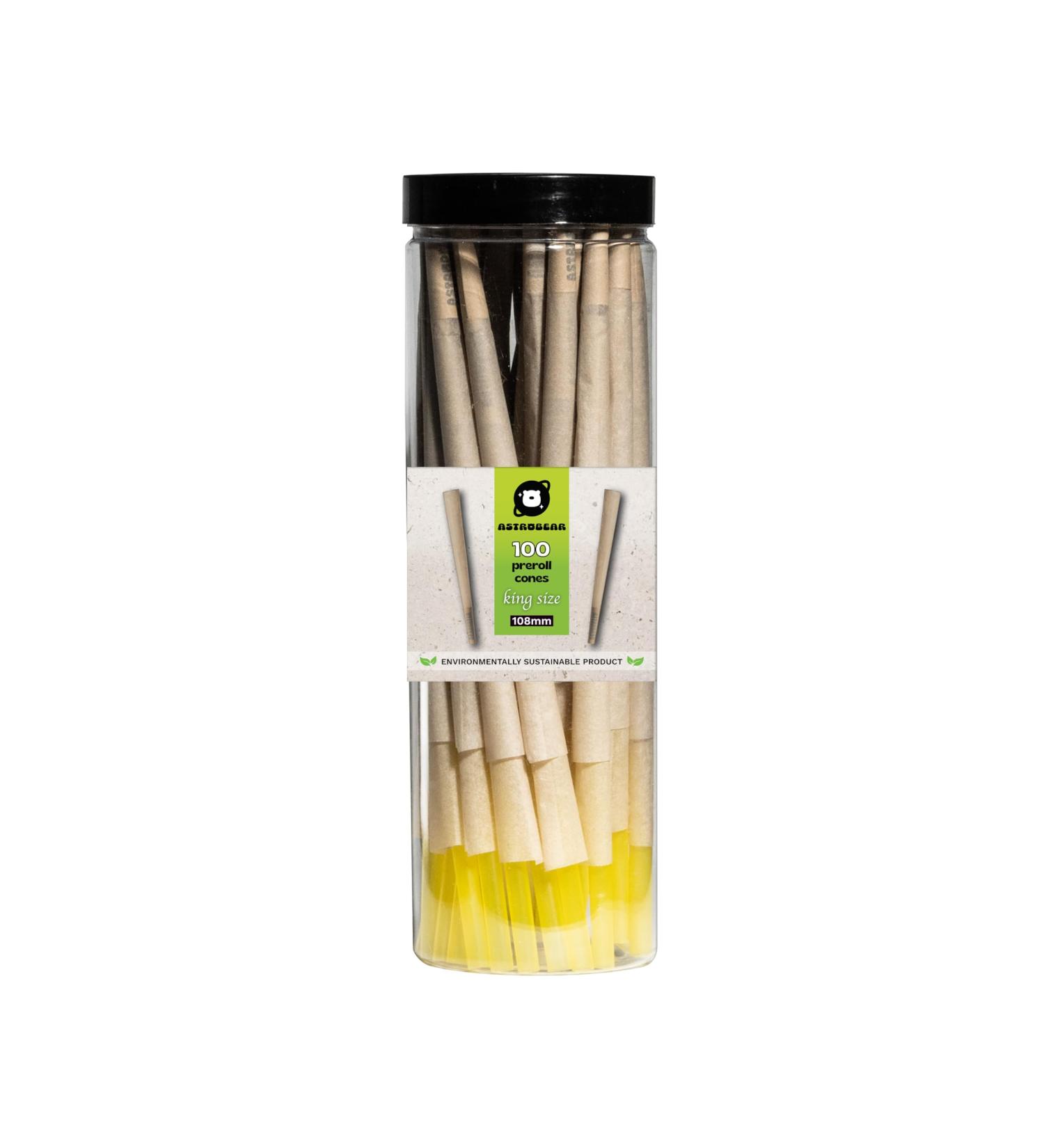 ASTROBEAR | ast Organic Cones Pre-rolled King Size with Tips | 100 Pack | Unbleached | Unrefined | Slow Smooth Burning Rolling Paper - Buy Online on GoSupps.com