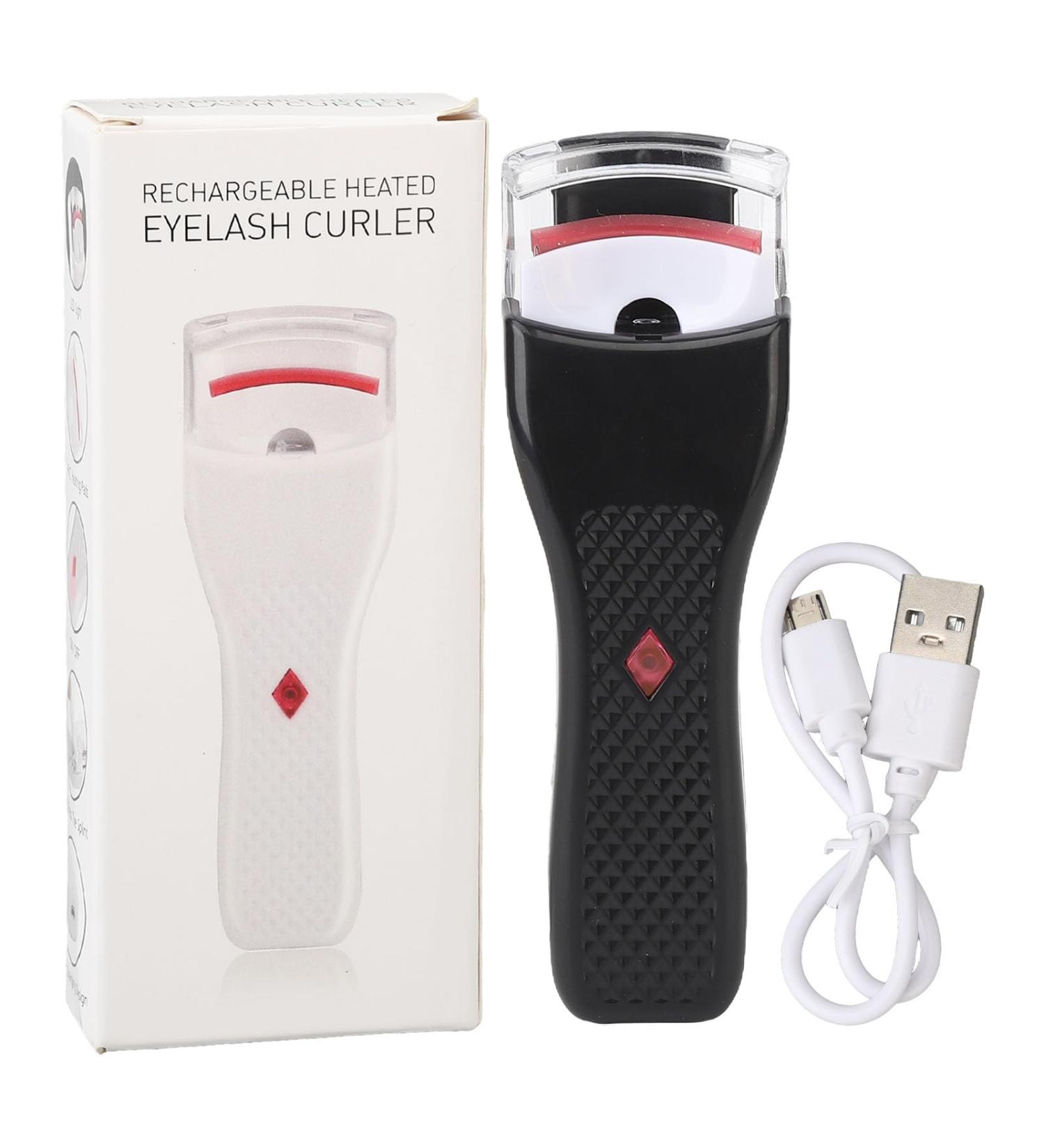 Rechargeable Heated Eyelash Curler with LED Lighting - Long Lasting Handheld Lash Heater in Black | International Shipping Available - Buy Online on GoSupps.com