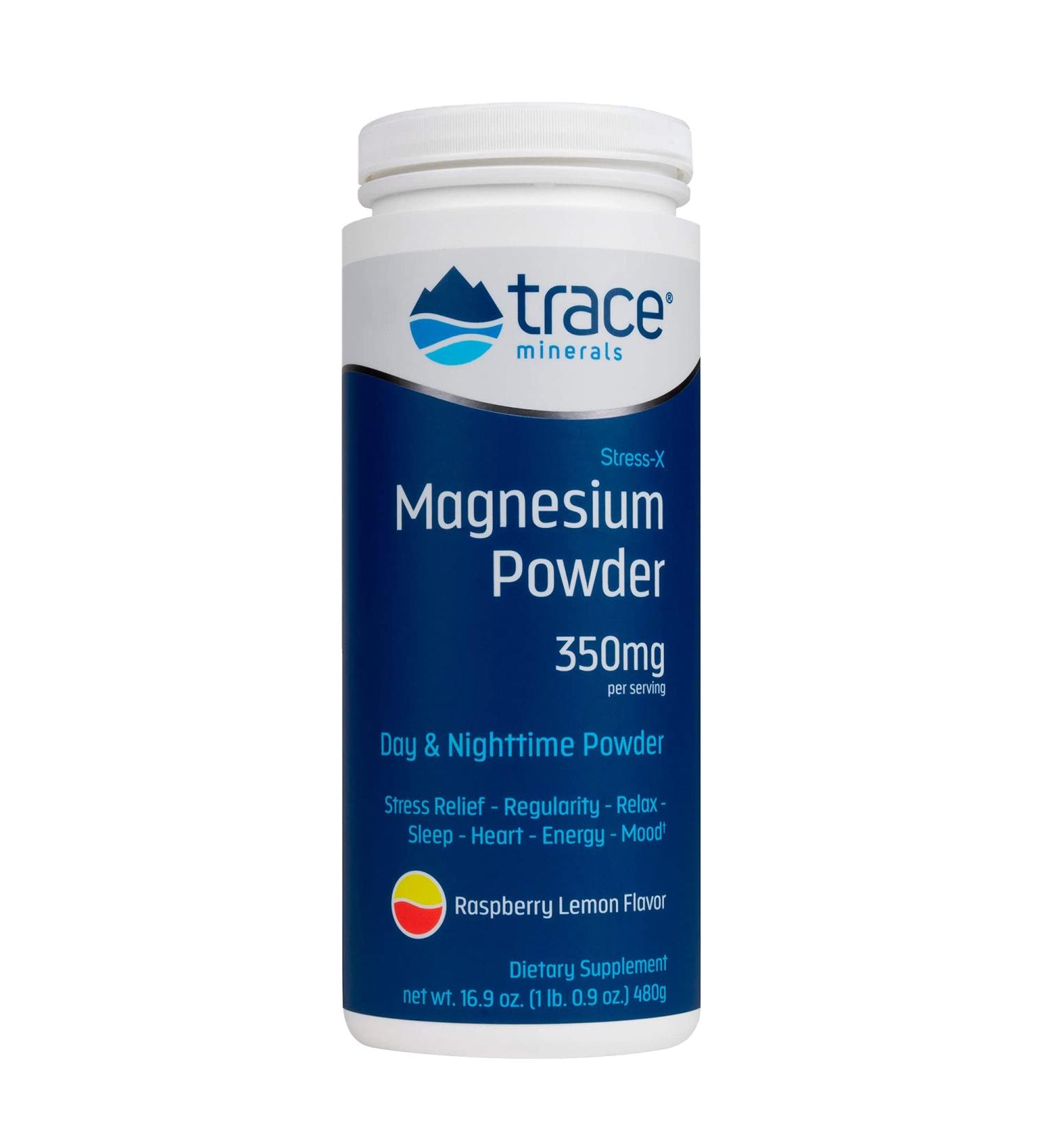 Trace Minerals Stress-X Magnesium Powder Raspberry Lemon - 16.9 oz (Pack of 1) - Buy Online on GoSupps.com