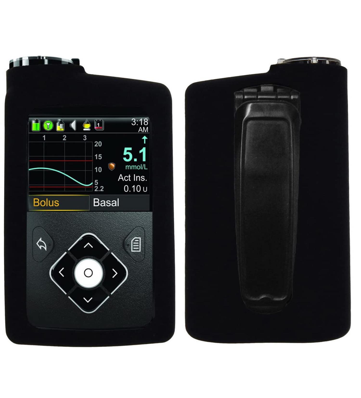 Premium Soft Silicone Case for Medtronic Insulin Pumps (MiniMed 630G MiniMed 640G MiniMed 670G MiniMed 770G) (Black)