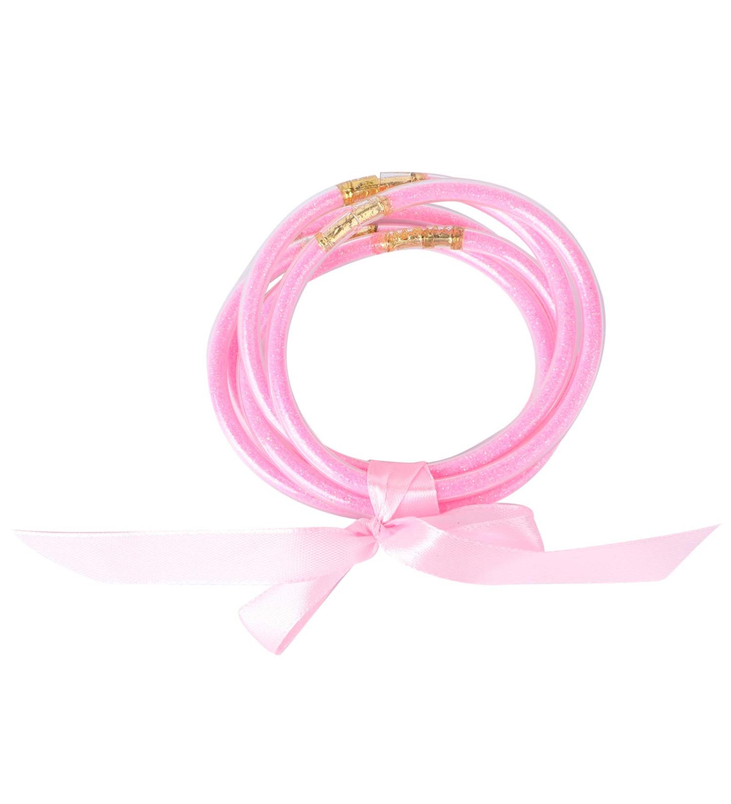 STOBOK 1pc Ribbon Glitter Bracelet Bangles Glitter Jelly Bangle Silicone Glitter Filled Jelly Bracelet Bowknot Jelly Bangle Bracelets Purple Women's Plastic Accessories Bagging Machine Pink 7.5x7.5cm - Buy Online on GoSupps.com