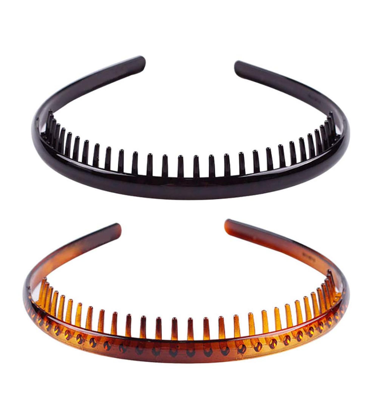 High Quality Plastic Shark Teeth Headband & Hair Comb - Black & Brown 2 Pieces | International Shipping - Buy Online on GoSupps.com