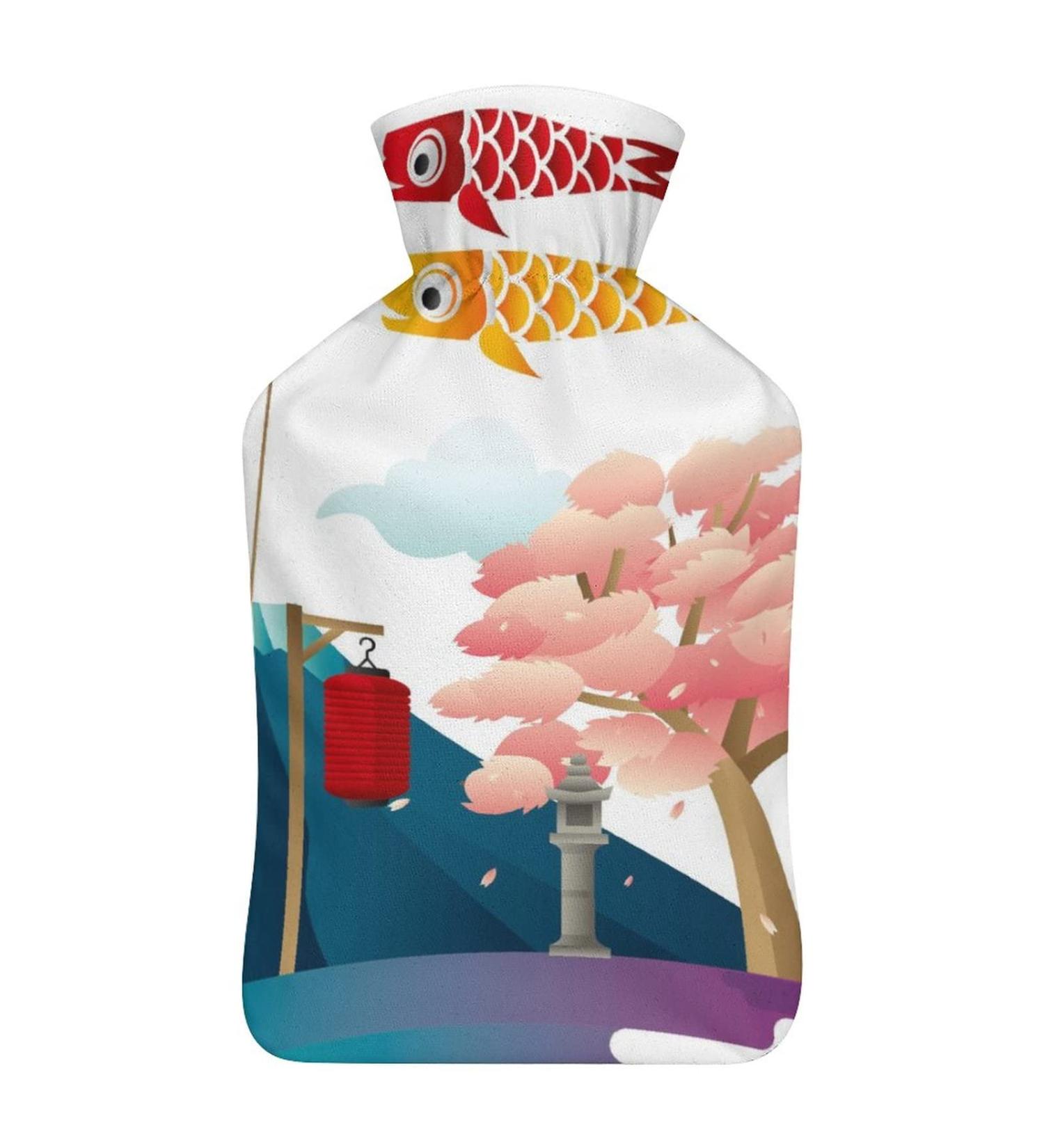 Japan Hot Water Bottle with Plush Cover - Cozy Hand Warmer for Adults & Kids - 26.5x15.3cm - International Shipping Available - Buy Online on GoSupps.com