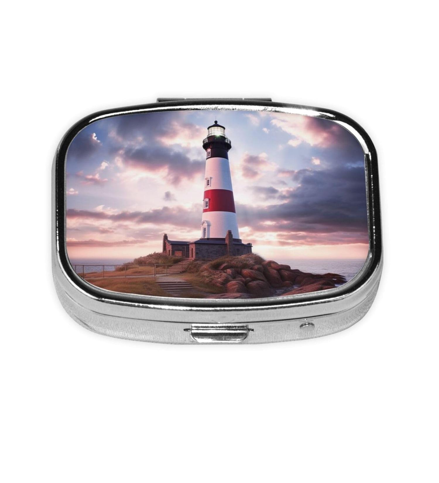 Beauty Lighthouse 2 Compartment Small Pill Case | Cute Travel Pill Organizer & Purse Pill Box | Ideal Gift for On-the-Go - Buy Online on GoSupps.com