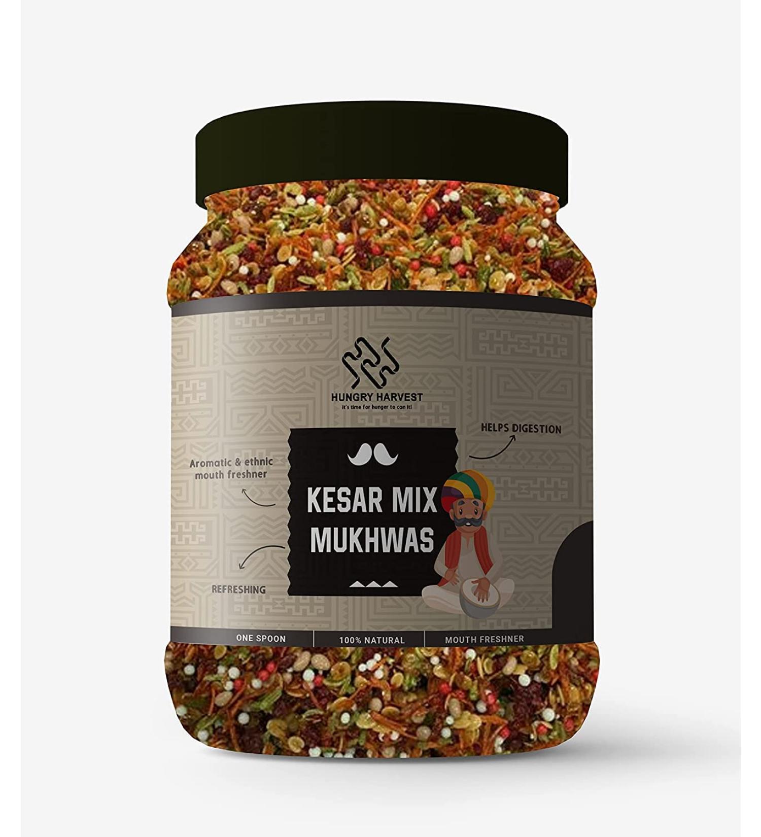 Hungry Harvest Special Kesar Mukhwas 150 GMS Mouth Freshener Digestive After-Meal Mukhwas _Packing May Vary