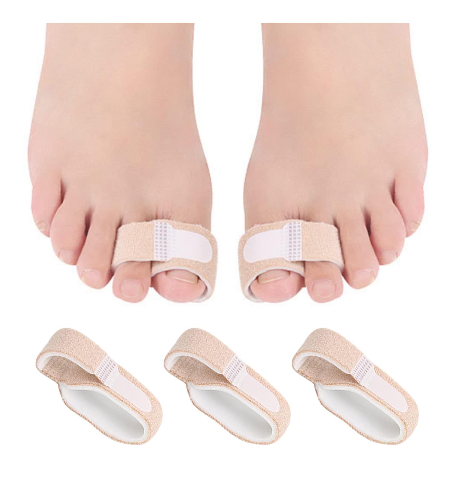3Pcs Reusable Hammer Toe Straightener Kit - Toe Bandage, Separators, Splint | Toe Cushioned Bandages for Bent, Overlapping, and Broken Toes - Buy Online on GoSupps.com