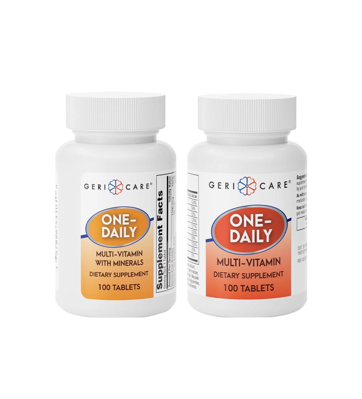 GeriCare One-Daily Multi-Vitamin & One-Daily Multi-Vitamin + Minerals Bundle Complete Daily Nutritional Support with Essential Minerals for Energy Immunity Bone & Overall Wellness Set - Buy Online on GoSupps.com
