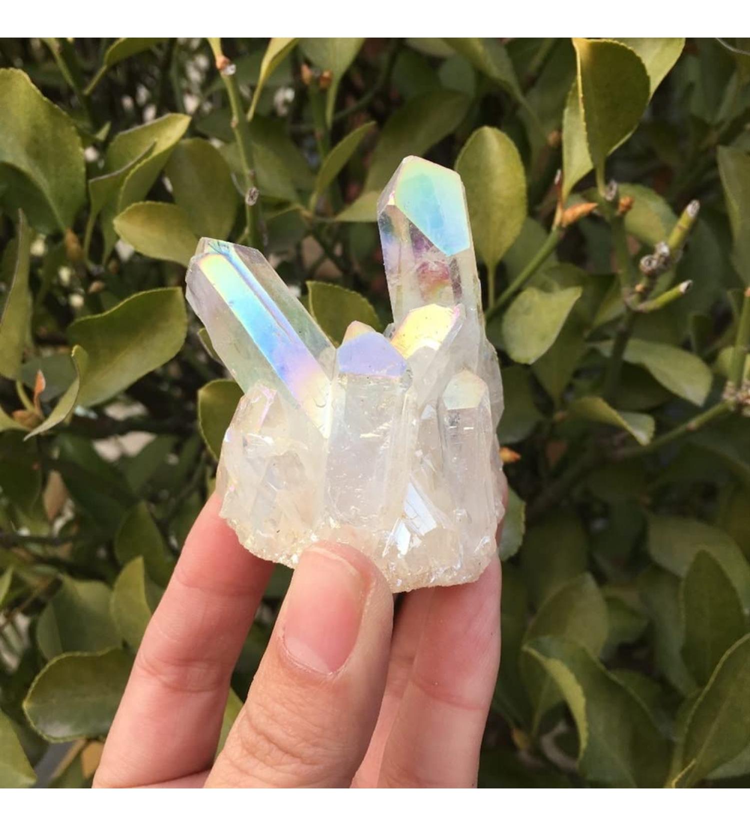 Natural Crystal Rough Gems for Decoration 90-100g White Flame Aura Quartz Crystal Cluster Aura Crystal - Buy Online on GoSupps.com