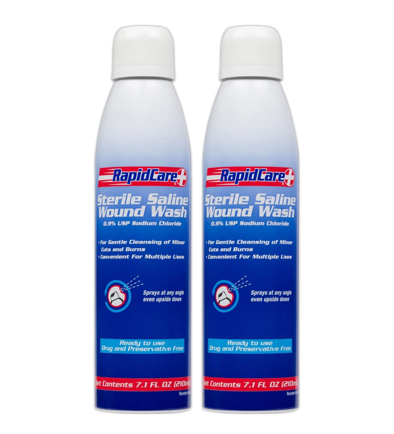 Rapid Care 665-2 Sterile Saline Wound Wash Spray 7.1oz - Pack of 2 | Cleans Cuts & Burns, Drug & Preservative Free - Buy Online on GoSupps.com