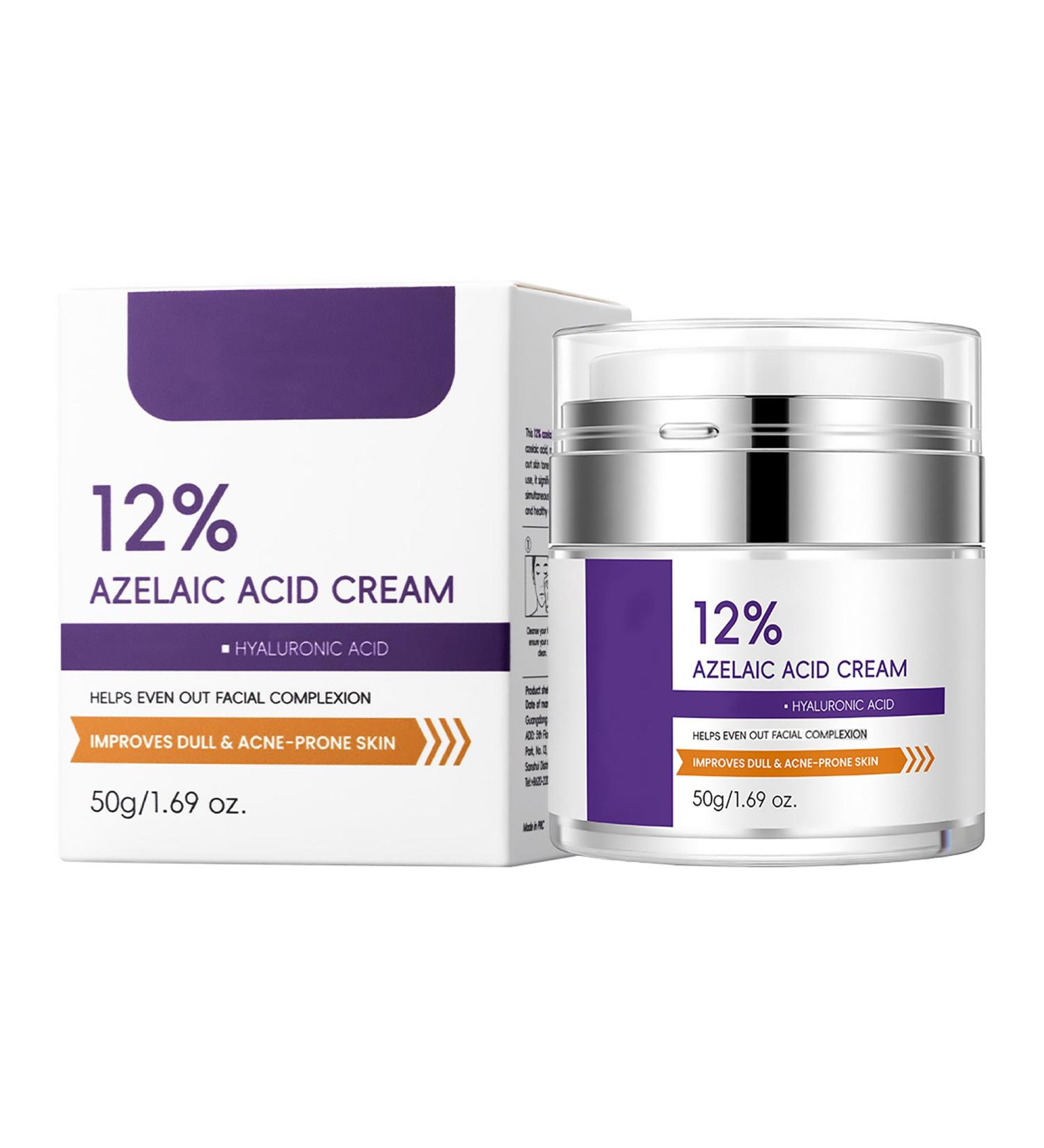 12% Azelaic Acid Cream for Face Acne Cream Azelaic Acid Serum for Acne & Post-Acne Marks Fades Acne Scars & Soothes Skin Regulates Sebum Production Suitable for Oily & Acne-prone Skin Care 1.69 OZ - Buy Online on GoSupps.com