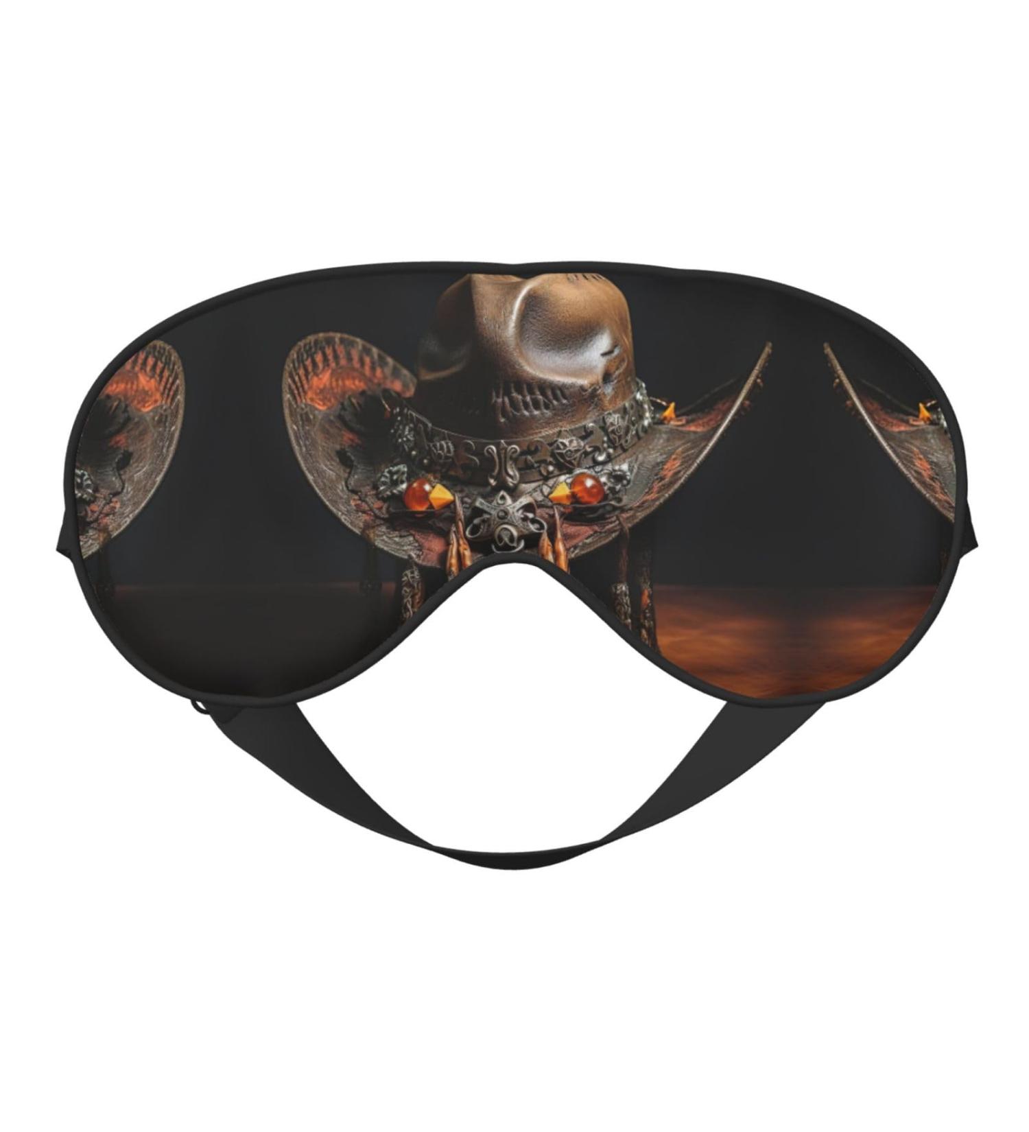 SSIMOO American West Rodeo Hat Sleep Mask | Adjustable Breathable & Fashionable Eye Mask for Comfortable Sleep - Black - Buy Online on GoSupps.com
