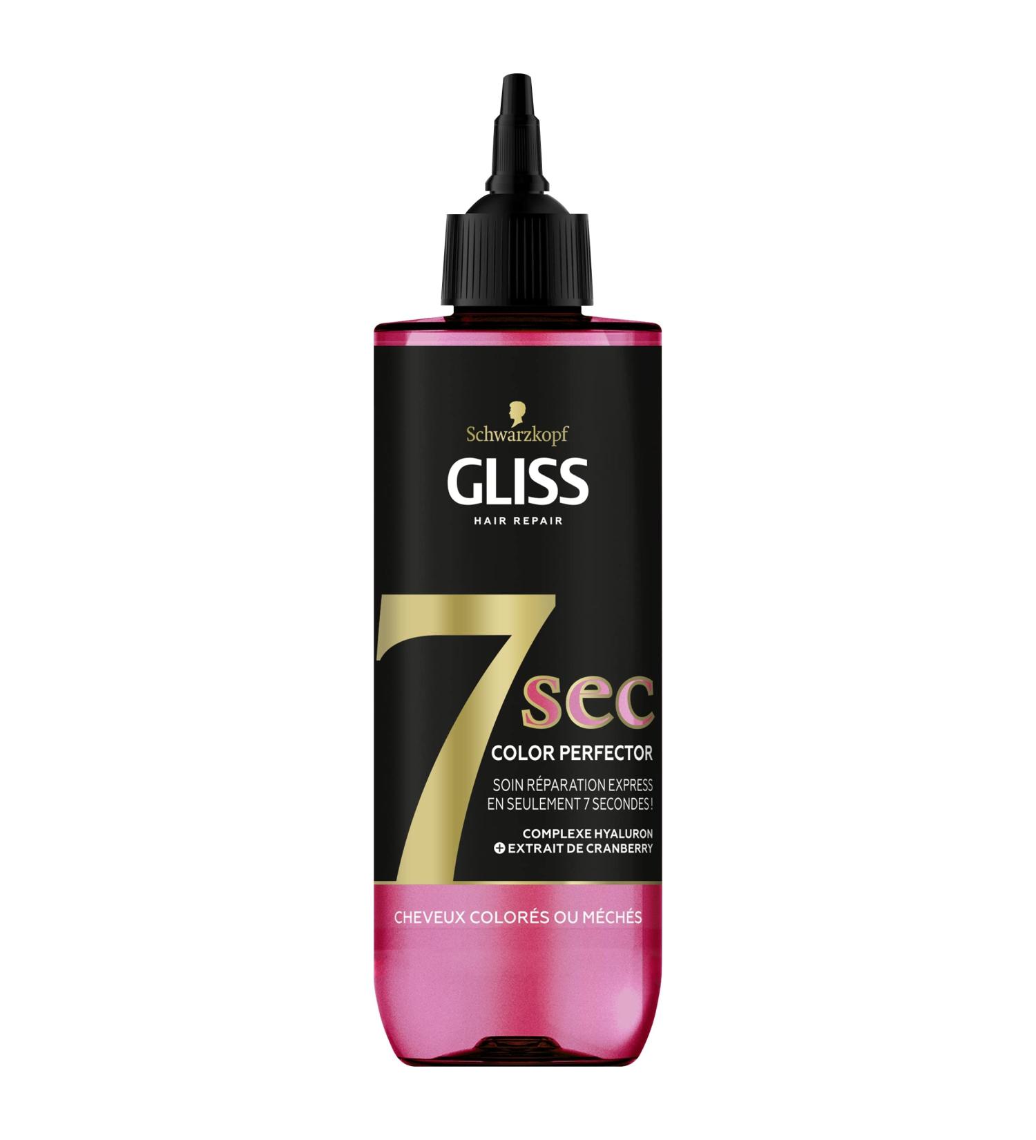 Schwarzkopf - Gliss 7 Second Express Repair Treatment Color Perfector Colored or Highlighted Hair Intensity and Shine Hyaluron Complex and Cranberry Extract 200 ml - Buy Online on GoSupps.com