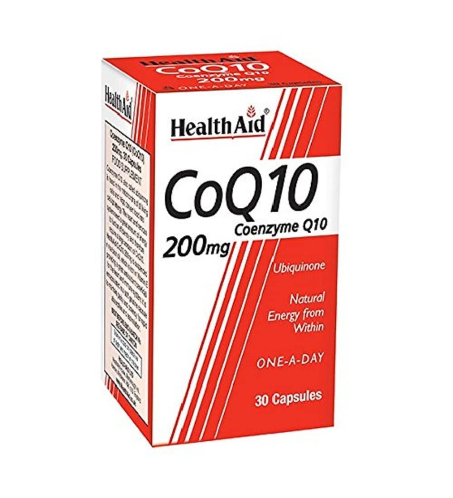 HealthAid CoQ-10 200mg - 30 Capsules | Powerful Coenzyme Q10 Supplement - Buy Online on GoSupps.com