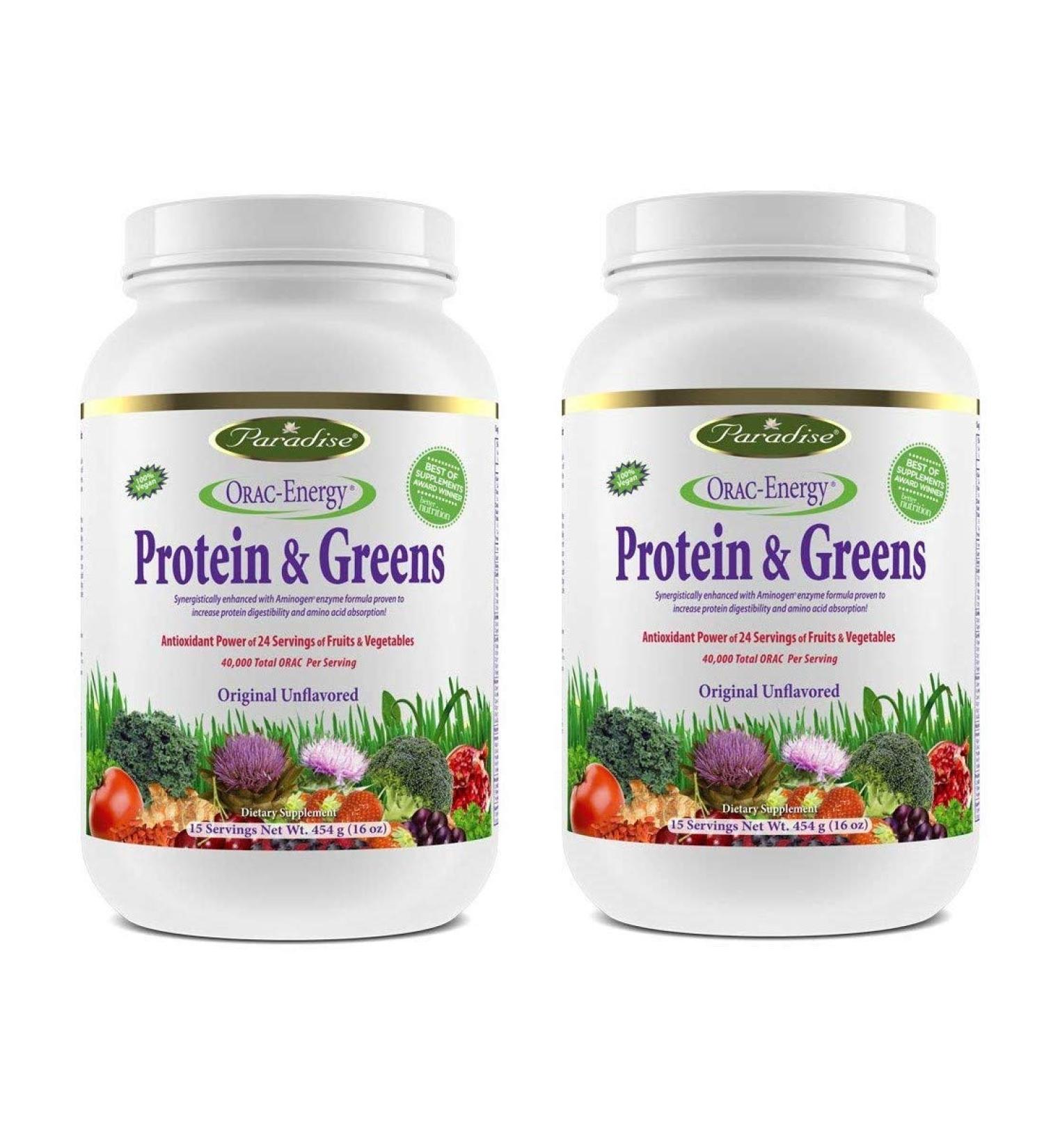 Paradise Herbs Orac Energy Protein Powder Greens 454g - Pack of 2 - Buy Online on GoSupps.com