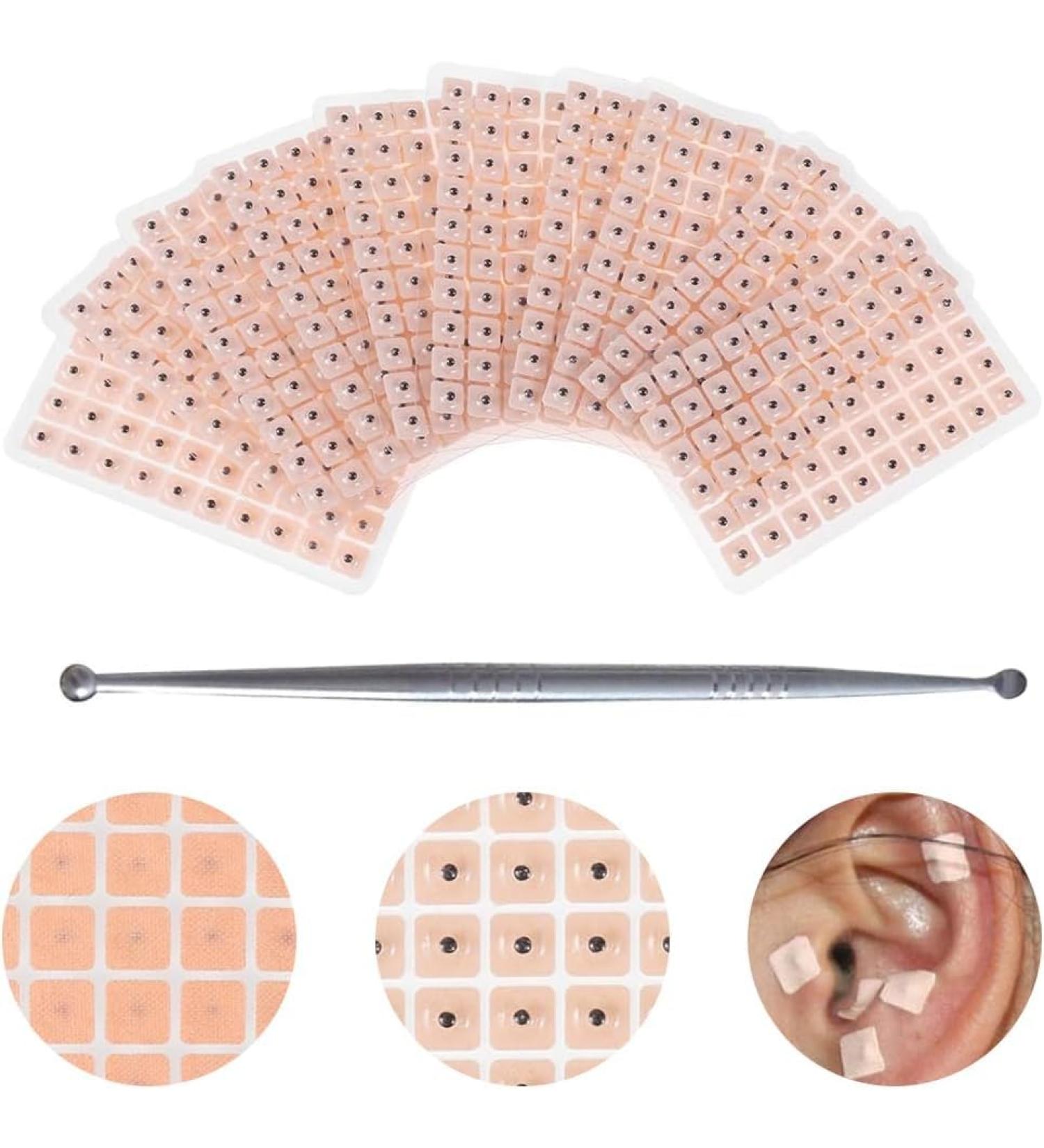 600 Pieces Ear Seed Acupuncture Set - Premium Ear Massage Stickers Stainless Steel Cleaner & Acupresser Pen for Effective Wellness - Buy Online on GoSupps.com