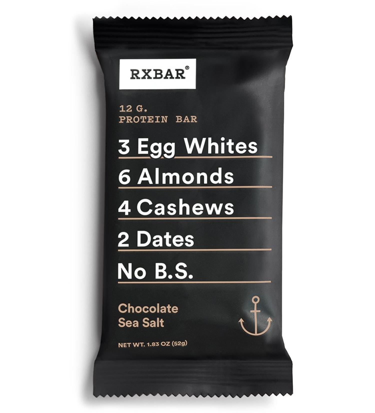 RXBAR Chocolate Sea Salt Protein Bar - Whole Food 1.83 oz (Pack of 4) - High Protein Snack for International Shipping - Buy Online on GoSupps.com