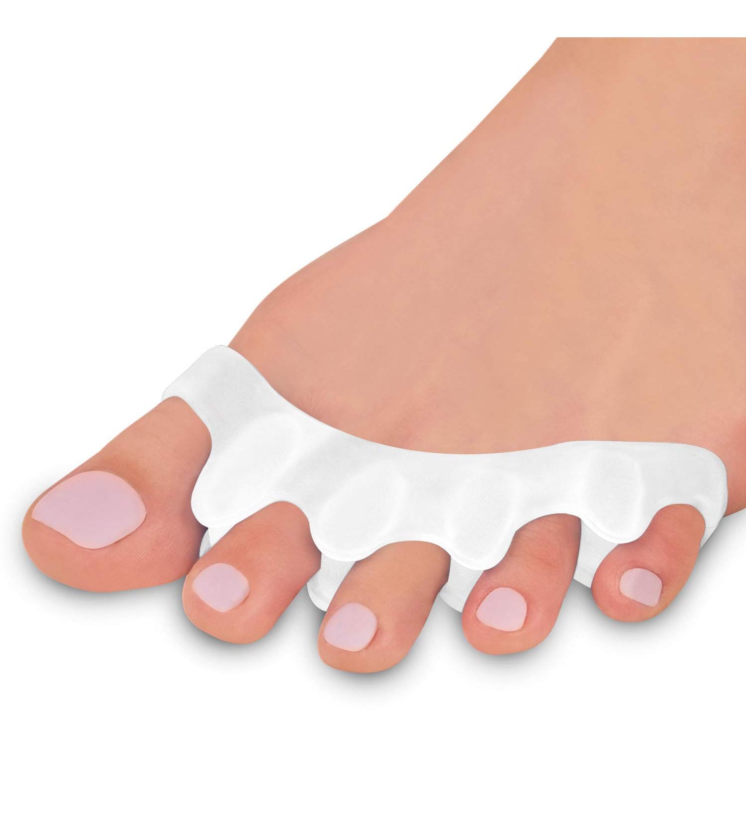 Silicone Toe Separators for Overlapping Toes | Bunion Corrector and Toe Spacers for Hammer Toe | Toe Straighteners for Crooked Toes | 2 pcs Set (White) - for Women and Men - Buy Online on GoSupps.com