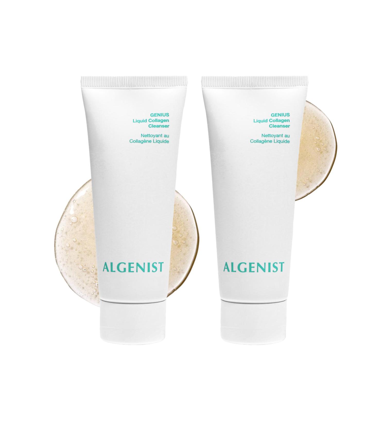 Algenist GENIUS Liquid Collagen Foaming Facial Cleanser - Travel Size Hydrating Face Wash & Makeup Remover with Alguronic Acid and Microalgae Oil to Nourish & Restore Skin's Radiance (1.5 oz, 2 count) 2 Count (Pack of 1) - Buy Online on GoSupps.com