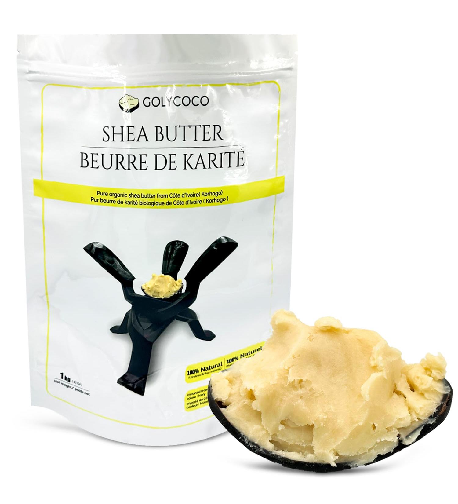 Golycoco Shea Butter organic unrefined scented 1 Kg african shea butter organic raw organic raw unrefined shea butter real bulk of shea butter beurre de karite unrefined shea butter organic raw pure shea butter yellow shea butter organic raw shay butter r - Buy Online on GoSupps.com