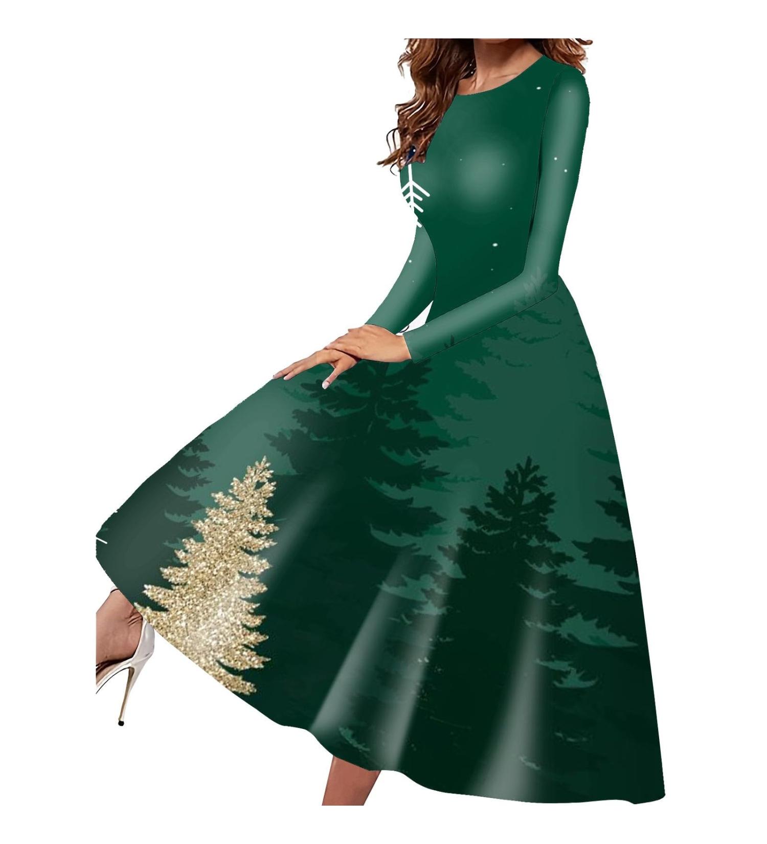 Hanxiulin Christmas Sweater Dress for Women | Casual Hooded Party Tunic with Moose & Snowflake Print | Perfect Holiday Club Outfit - Buy Online on GoSupps.com