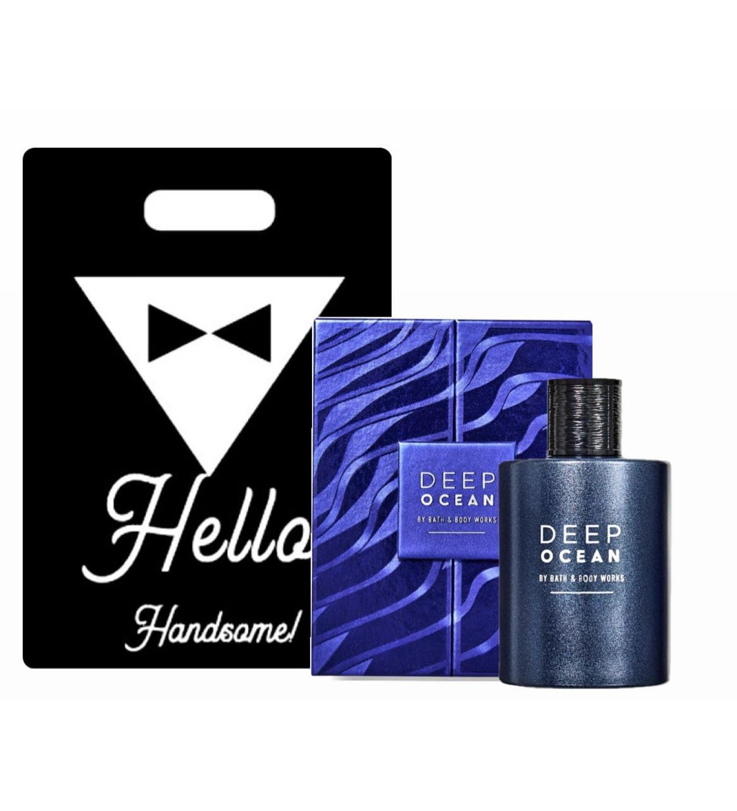 Deep Ocean Cologne - White Barn - Bath/Body Work - Men's Collection - 3.4 fl oz / 100 mL and Gift Bag Hello Handsome