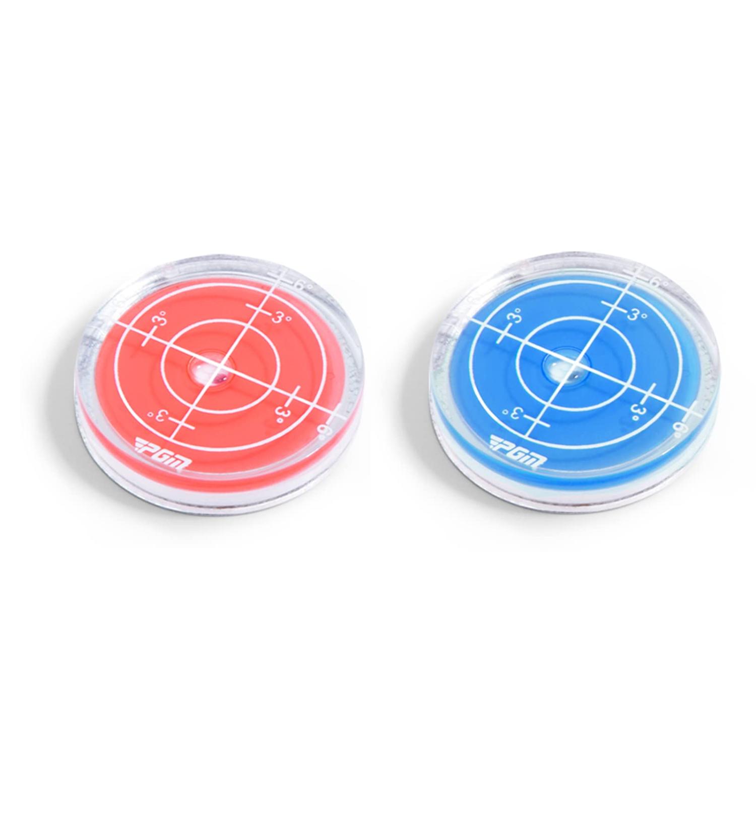 PGM Ball Markers Hat Clip Golf Putting Aid Set 2-Pack (Red & Blue) - High Precision Round Bubble Level Reader - Buy Online on GoSupps.com