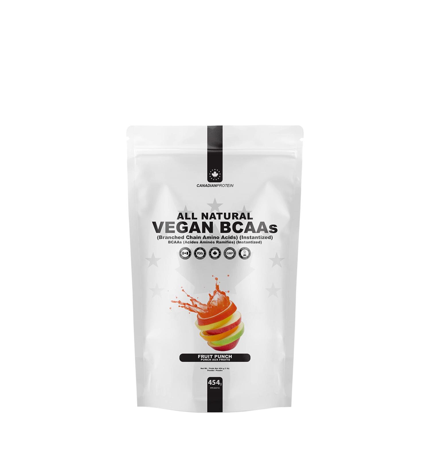 Canadian Protein Instantized Fruit Punch Flavoured BCAA Powder| 90 Servings | 5 grams of BCAA Amino Acids Pre Workout and Post Workout Drink for Muscle Building and Endurance - Buy Online on GoSupps.com