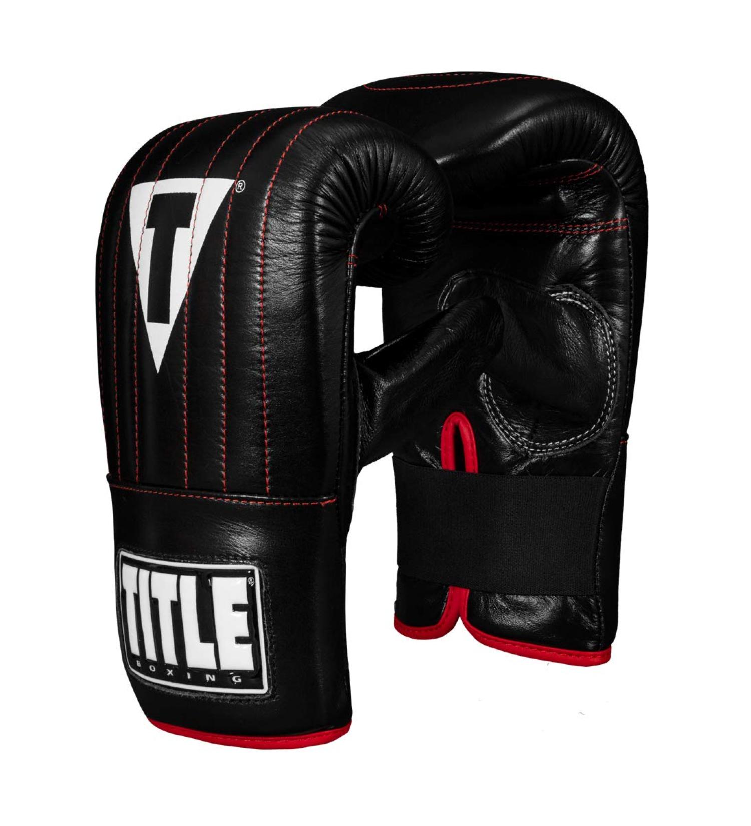TITLE Boxing Pro Leather Speed Bag Gloves 3.0 - Black Regular | High-Quality Leather for Speed and Durability - Buy Online on GoSupps.com