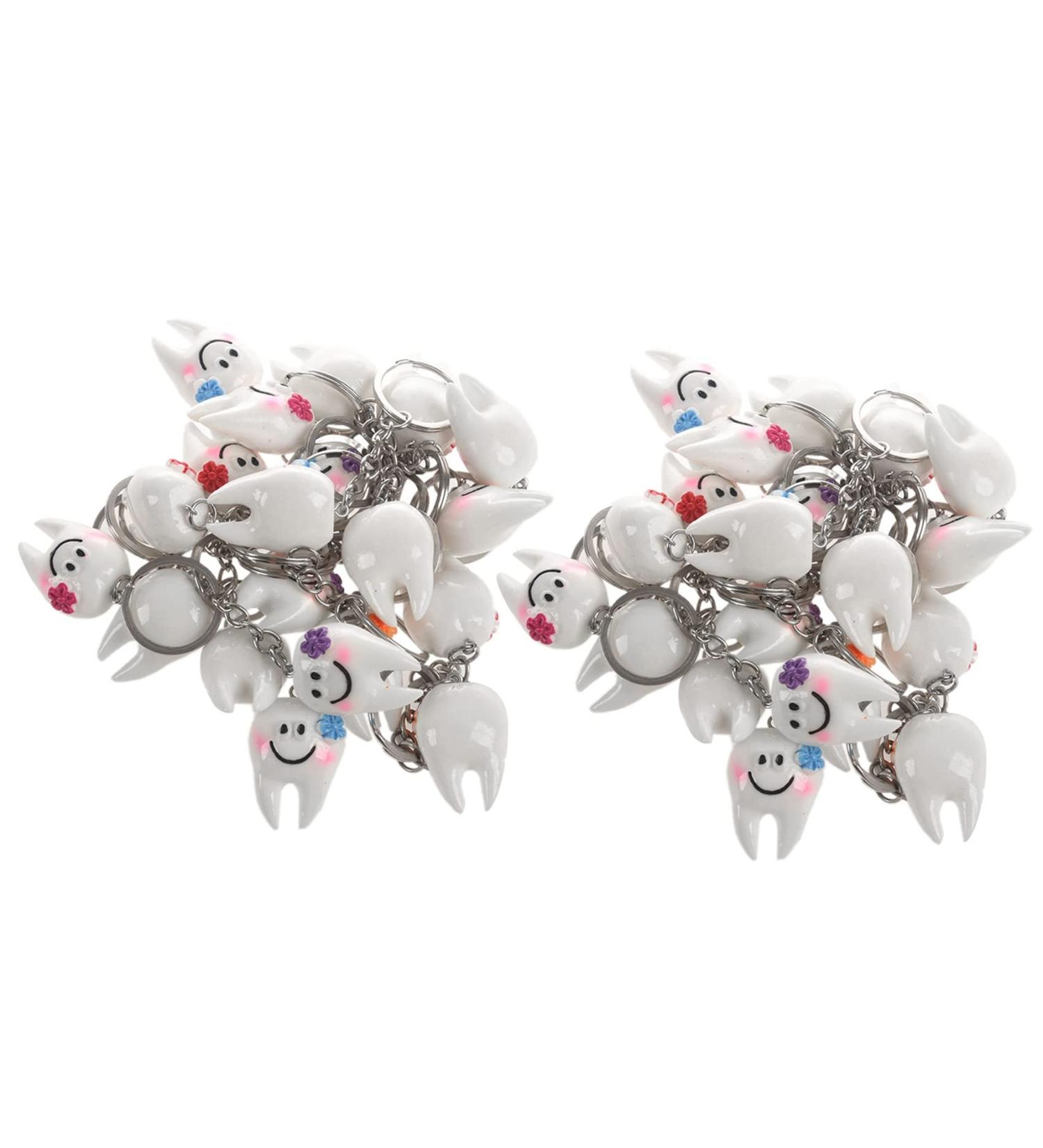 Beifenl 40pcs Tooth Shaped Hanging Keychain - Cute Dentistry Gift for Dental Enthusiasts | International Shipping Available - Buy Online on GoSupps.com