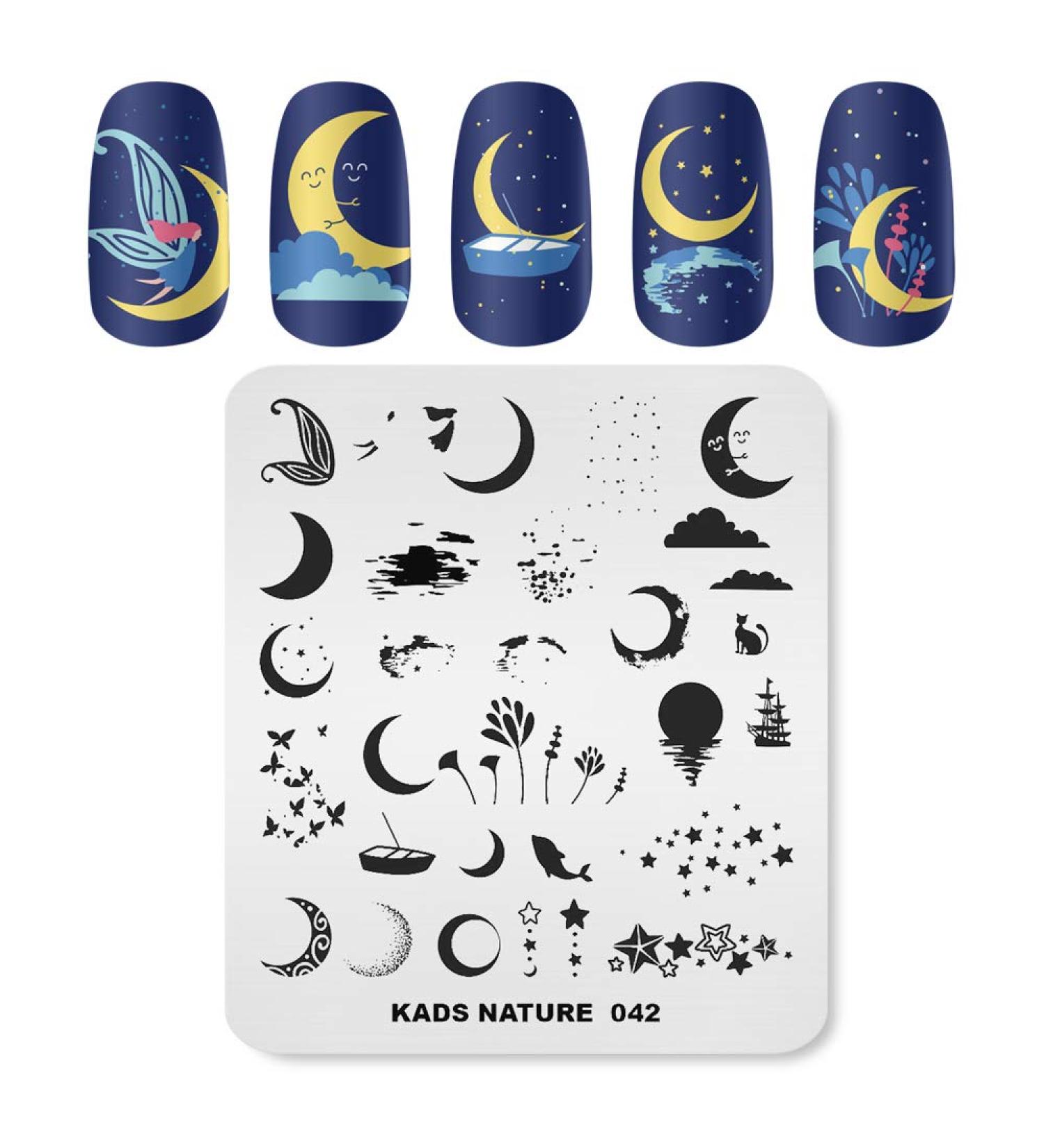 KADS Nail Stencil - Moonfish Image Nail Art Stamping Plate for DIY Manicure | Natural Nail Tool (NA042) - Buy Online on GoSupps.com