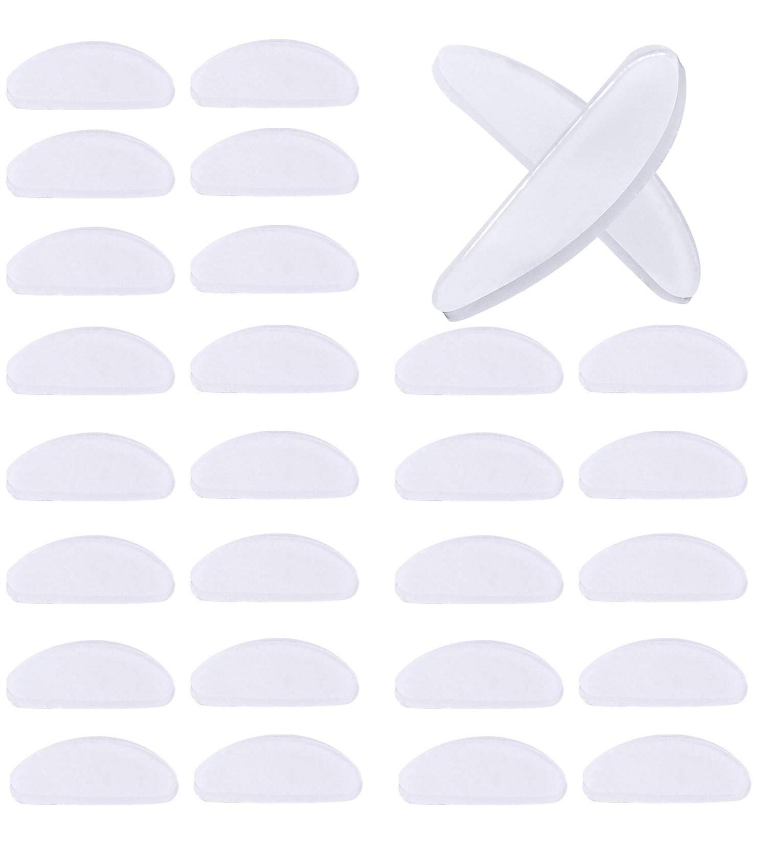 18 Pairs Anti-Slip Silicone Nose Pads for Eyeglasses and Sunglasses - Transparent/Black 1mm - Buy Online on GoSupps.com