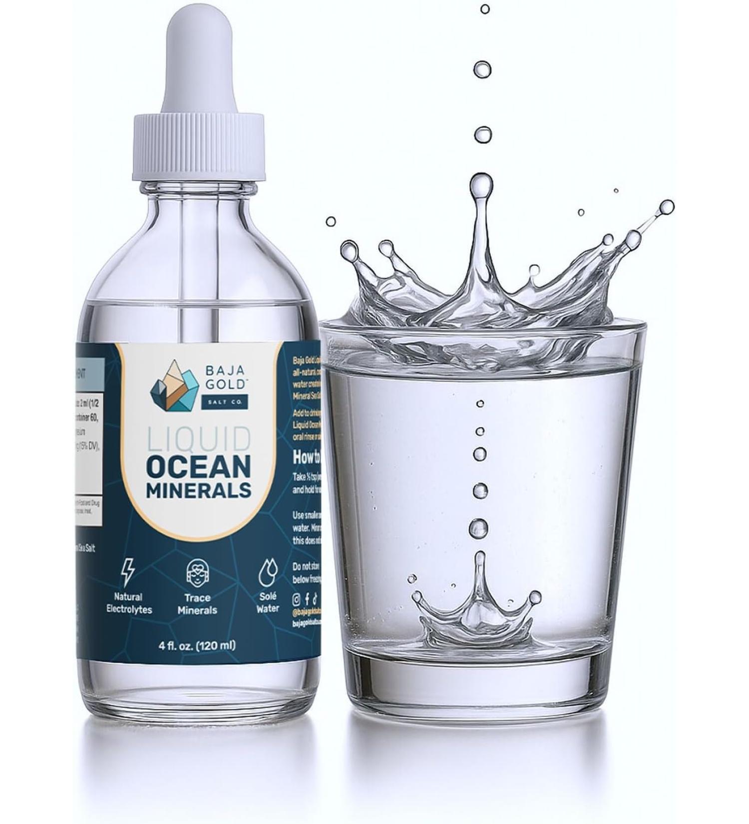 Baja Gold Liquid Ocean Trace Mineral Drops - Ionic Electrolyte Drops for Drinking Water & Food Flavor Enhancement - Mineral-Rich Saline Solution & Oral Cleanse - 4 fl oz, 30-Day Supply 4 Fl Oz (Pack of 1) - Buy Online on GoSupps.com
